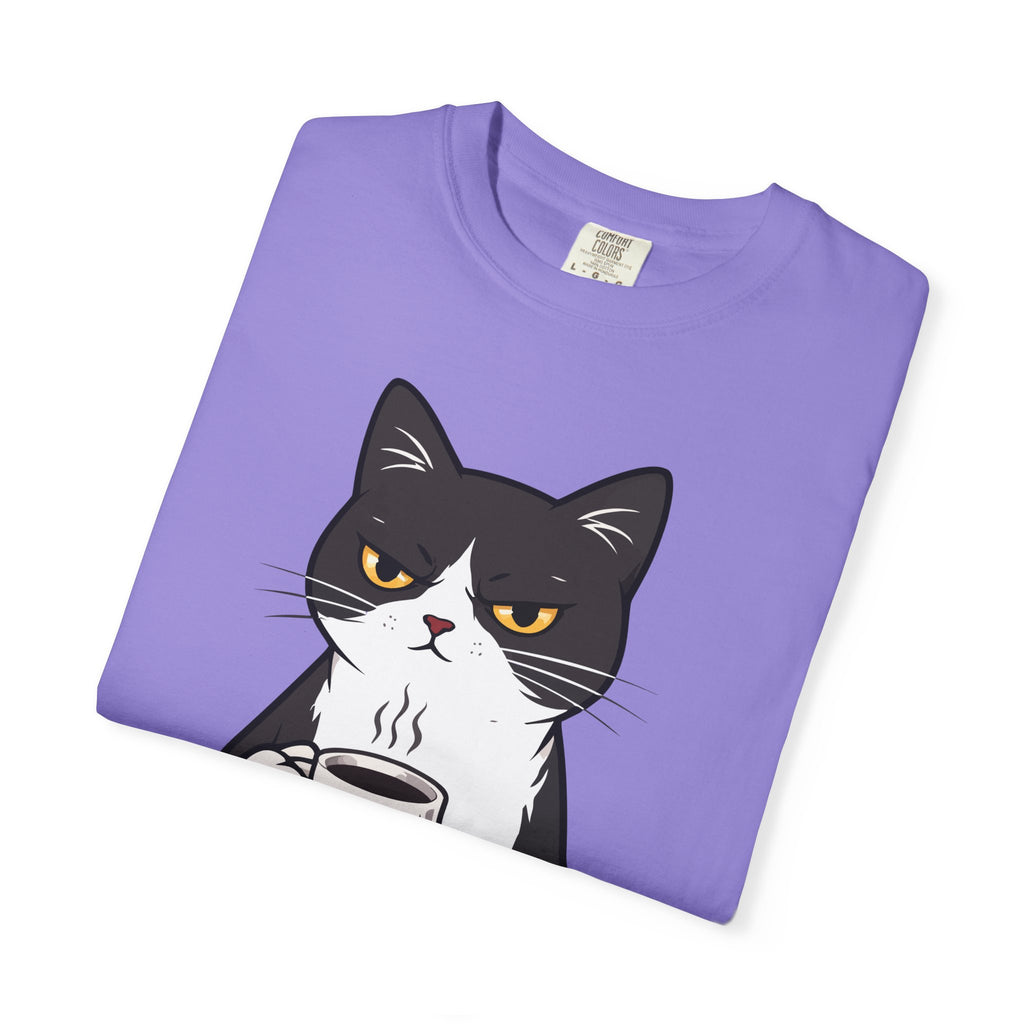 Funny Cat Coffee T-Shirt – “Coffee Because Murder Is Wrong” | Sarcastic Cat Lover Graphic Tee