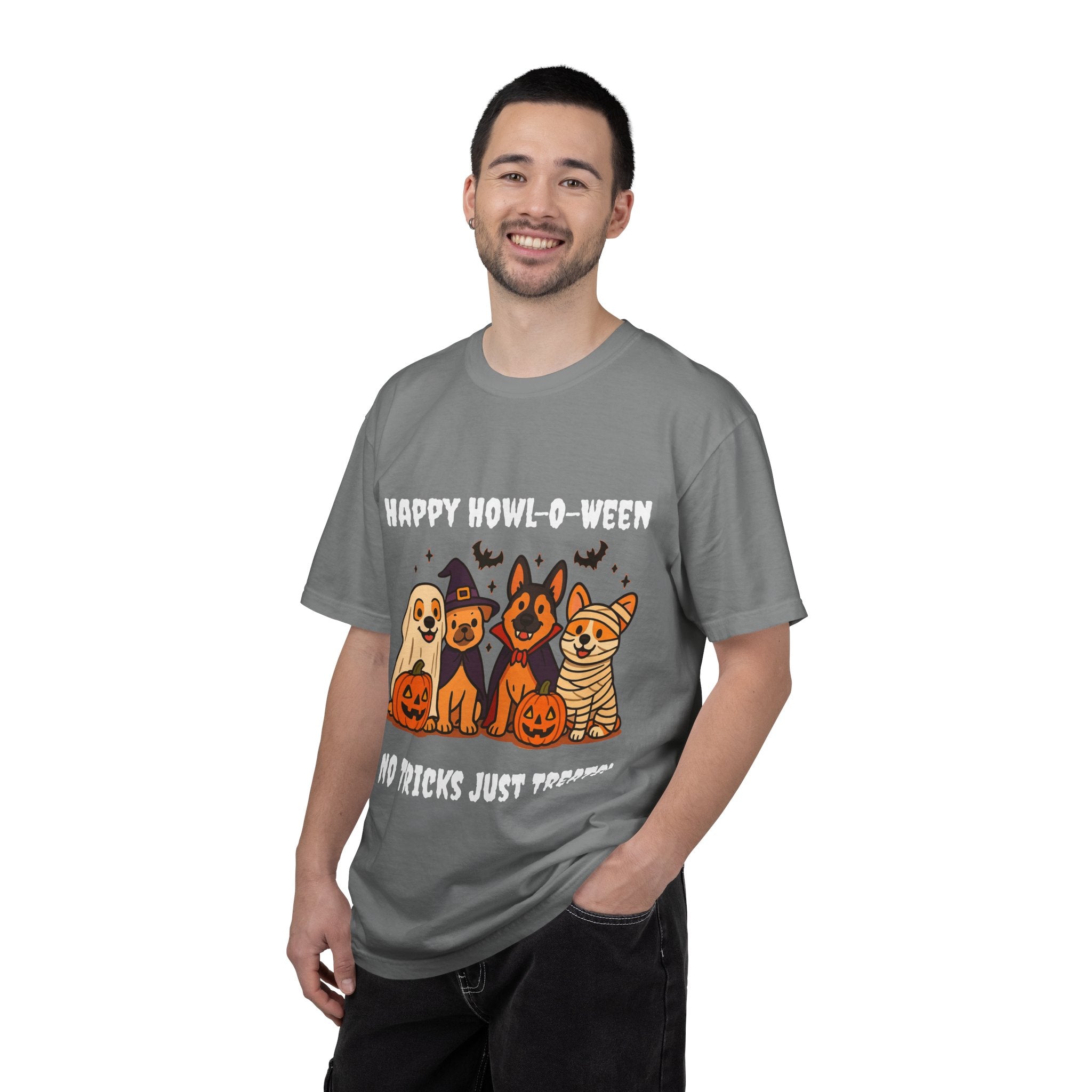 Funny Dog Halloween Shirt – Happy Howl-O-Ween Dog Costume Graphic Tee | Cute Dog Halloween Party Shirt