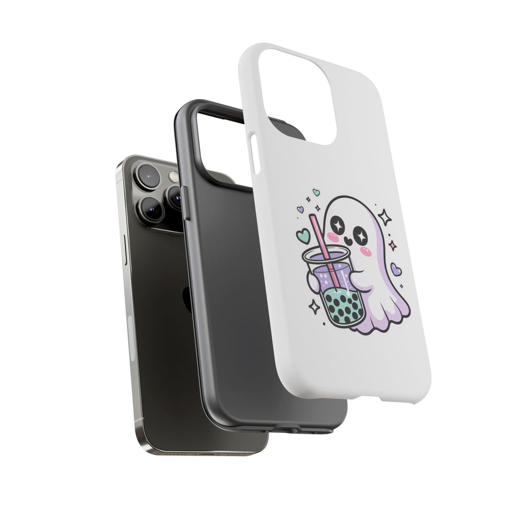 Cute Ghost Boba Phone Case – Kawaii Bubble Tea Ghost Cover | Spooky Cute Aesthetic Case