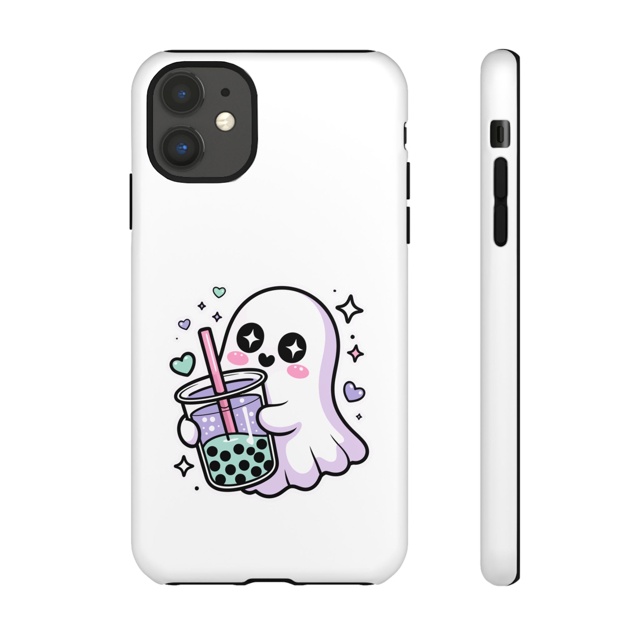 Cute Ghost Boba Phone Case – Kawaii Bubble Tea Ghost Cover | Spooky Cute Aesthetic Case