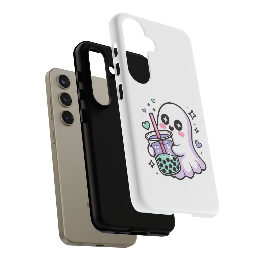 Cute Ghost Boba Phone Case – Kawaii Bubble Tea Ghost Cover | Spooky Cute Aesthetic Case