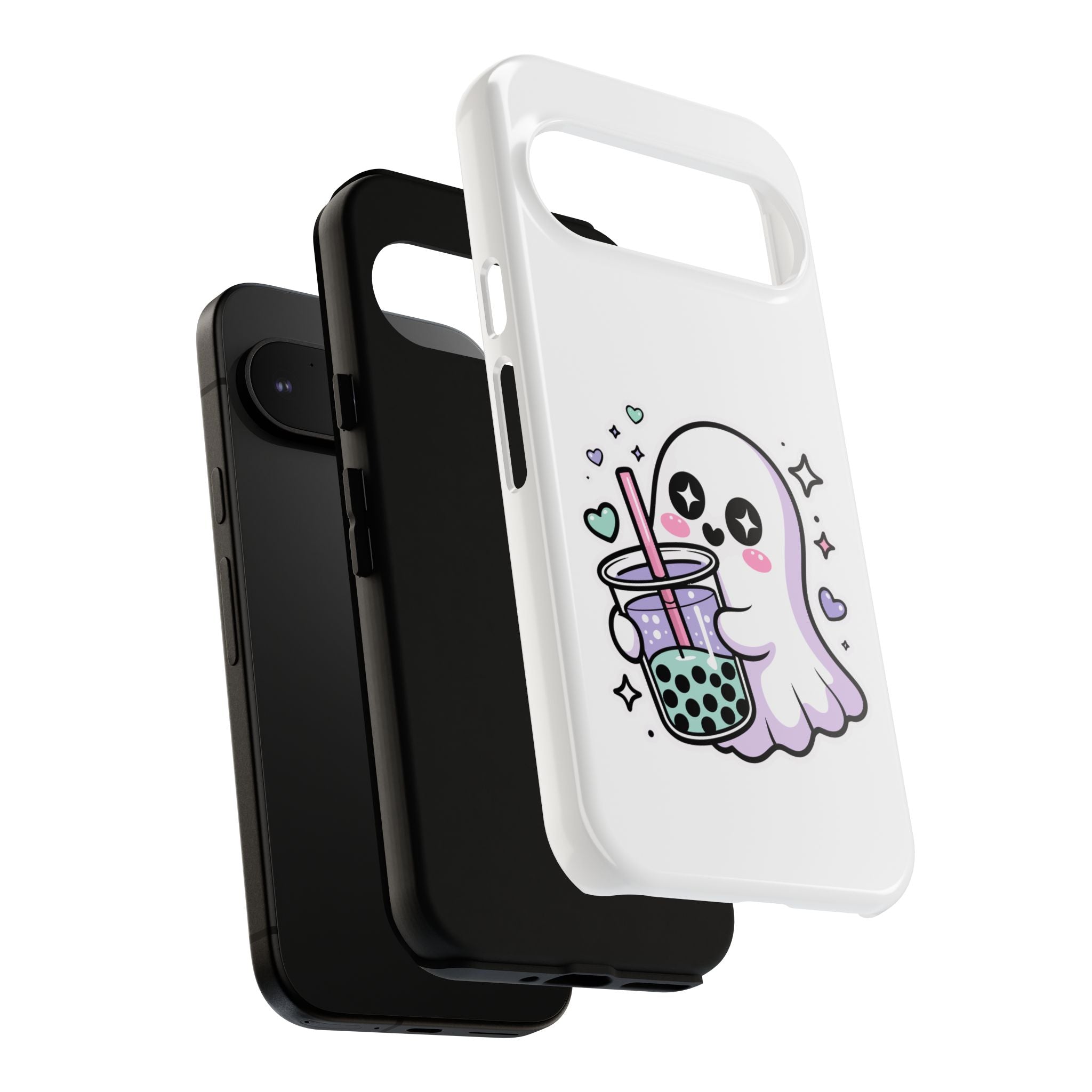 Cute Ghost Boba Phone Case – Kawaii Bubble Tea Ghost Cover | Spooky Cute Aesthetic Case