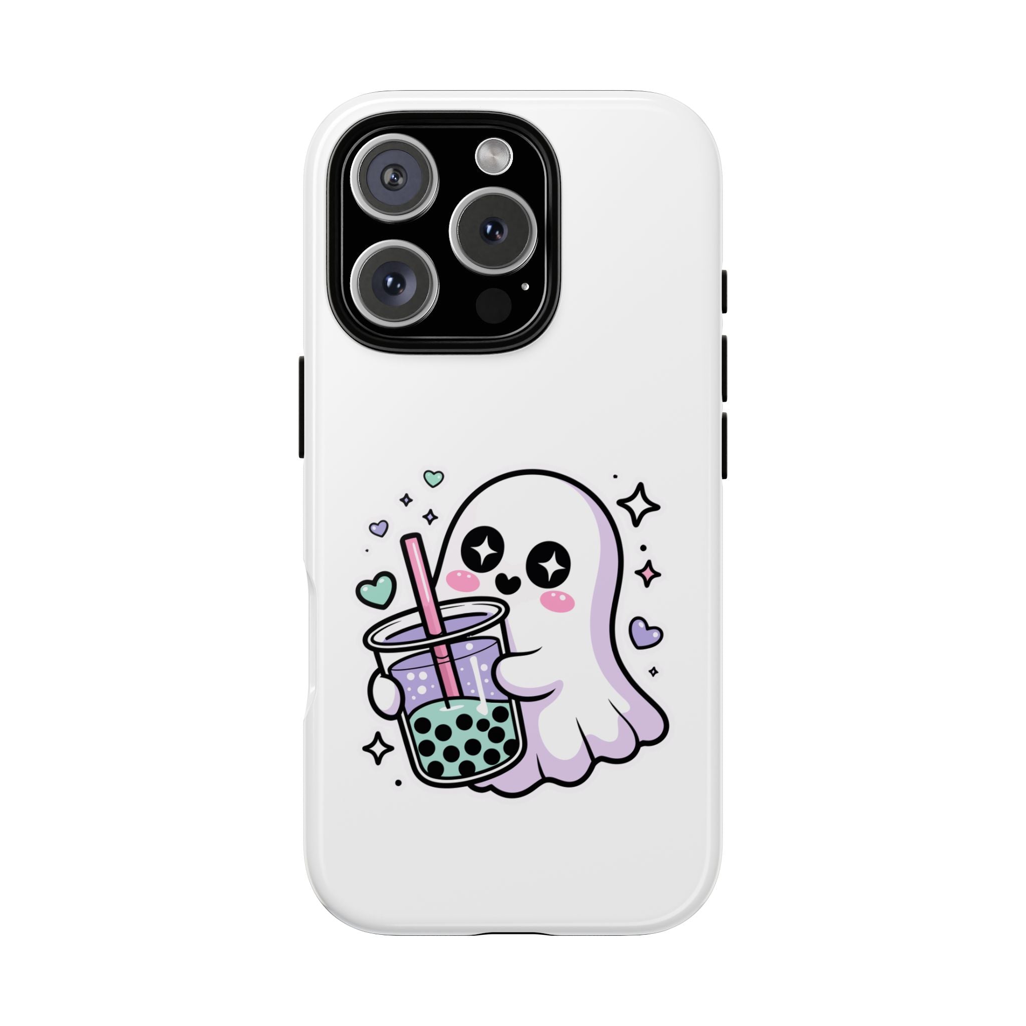 Cute Ghost Boba Phone Case – Kawaii Bubble Tea Ghost Cover | Spooky Cute Aesthetic Case