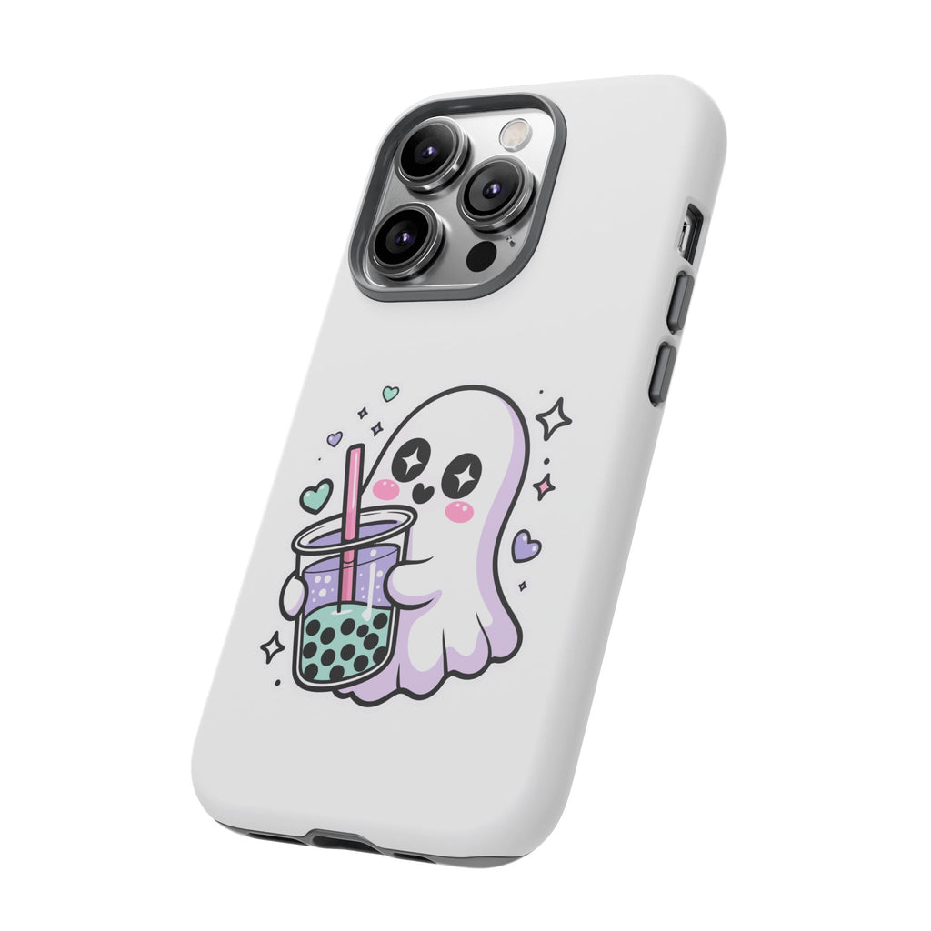 Cute Ghost Boba Phone Case – Kawaii Bubble Tea Ghost Cover | Spooky Cute Aesthetic Case