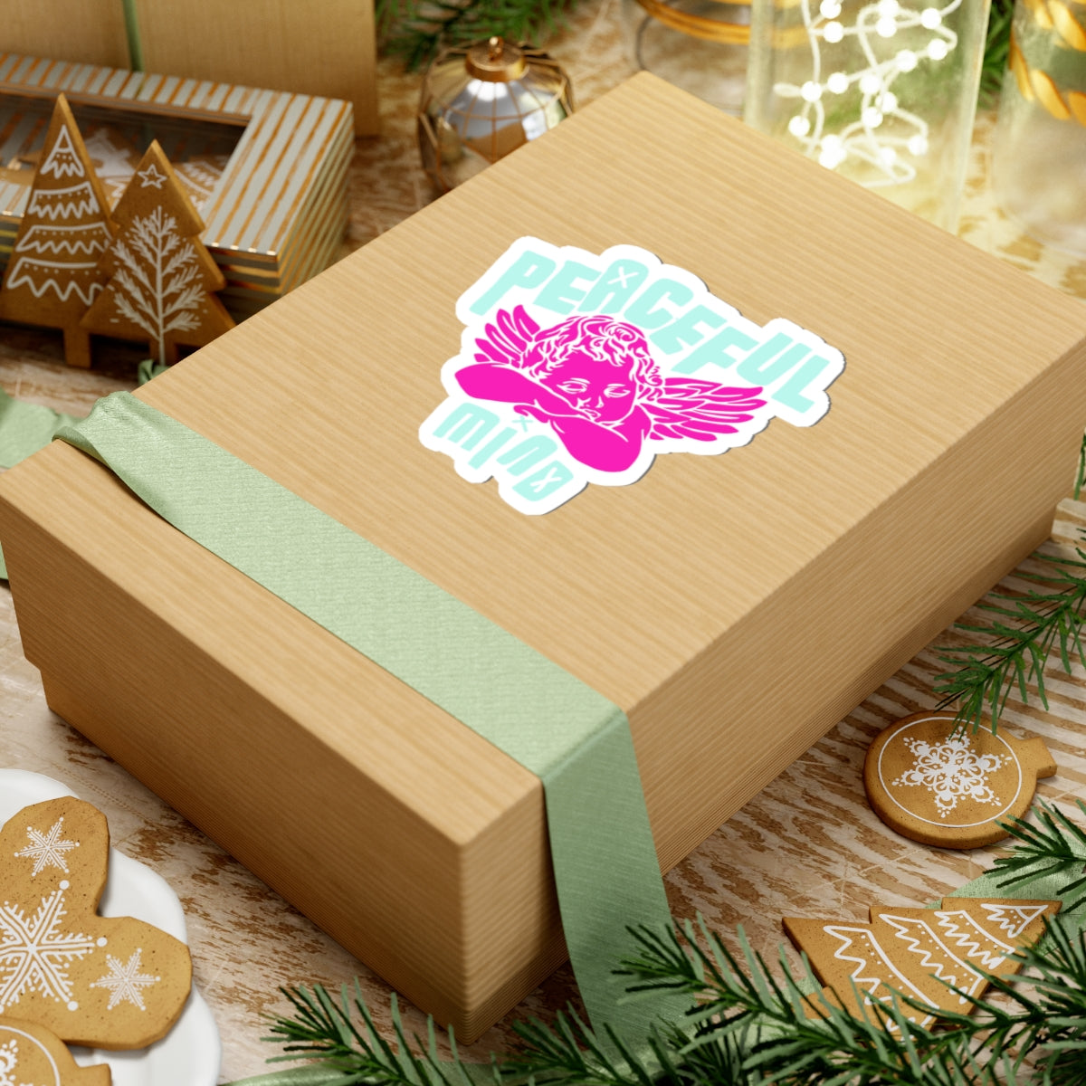Retro Angel Sticker – Pastel Aesthetic Angelcore Vinyl Sticker | Cute Laptop & Water Bottle Decal