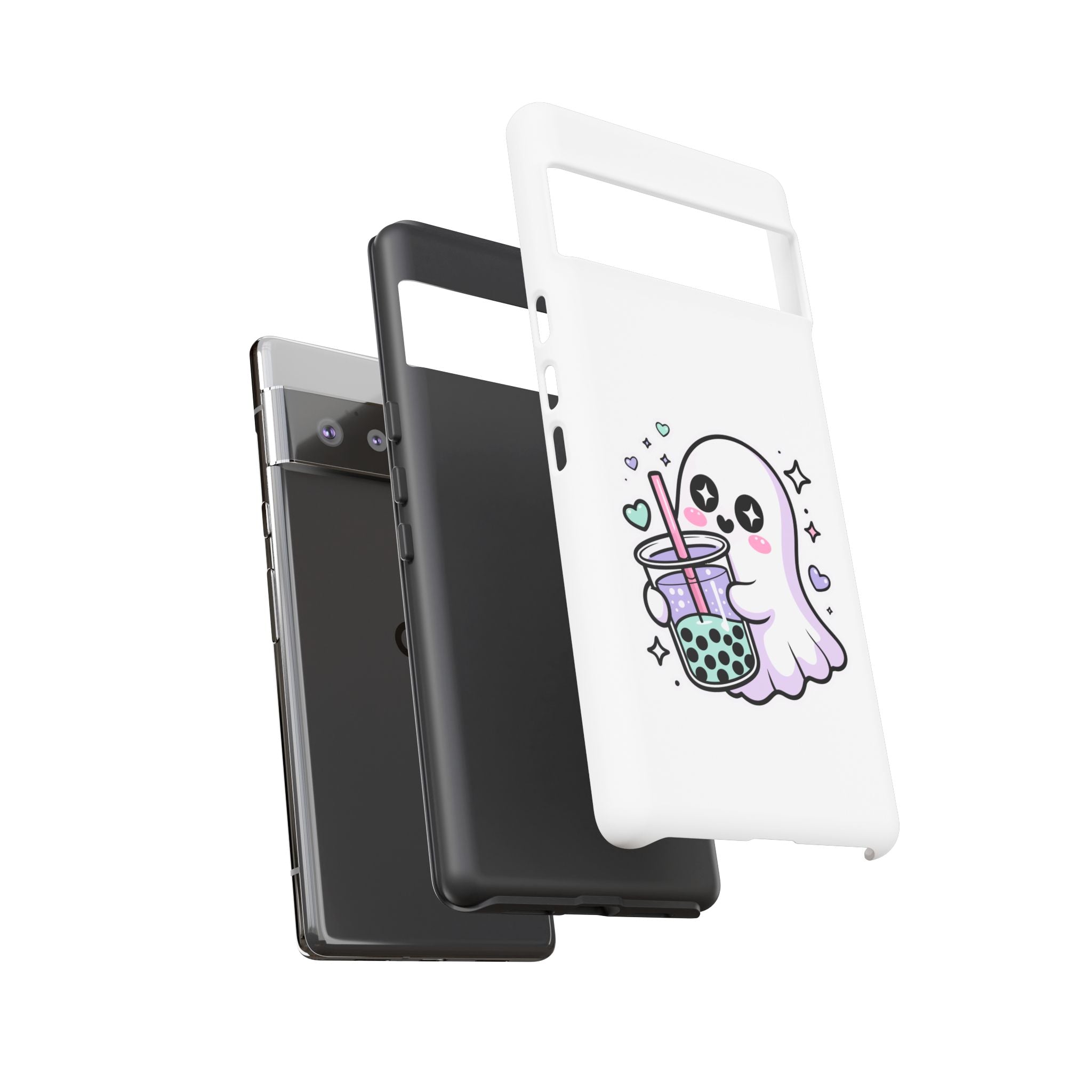 Cute Ghost Boba Phone Case – Kawaii Bubble Tea Ghost Cover | Spooky Cute Aesthetic Case