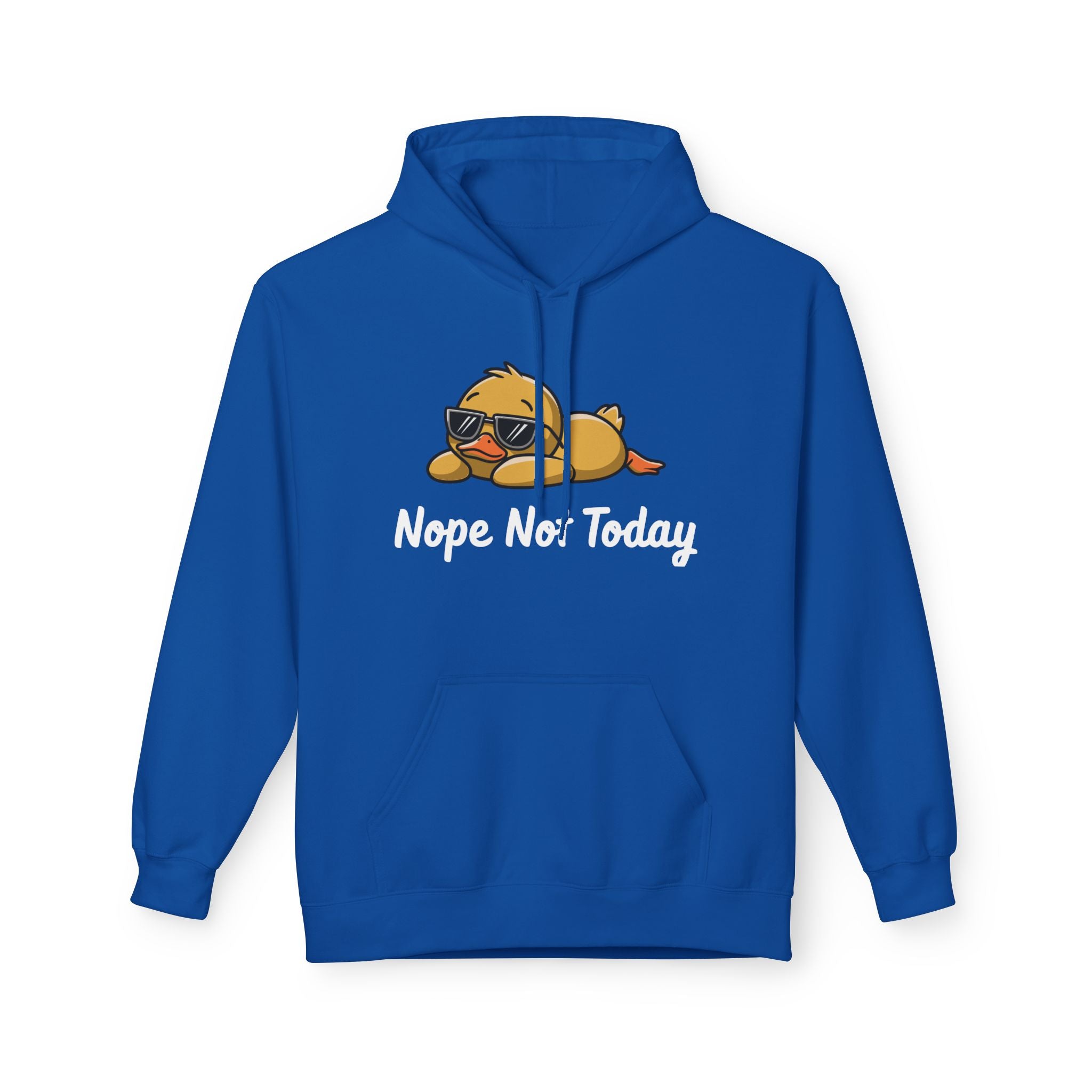 Funny Duck Graphic Hoodie – “Nope. Not Today.” Lazy Animal Meme wear | Cute Duck Illustration Hoodie | Aesthetic Streetwear