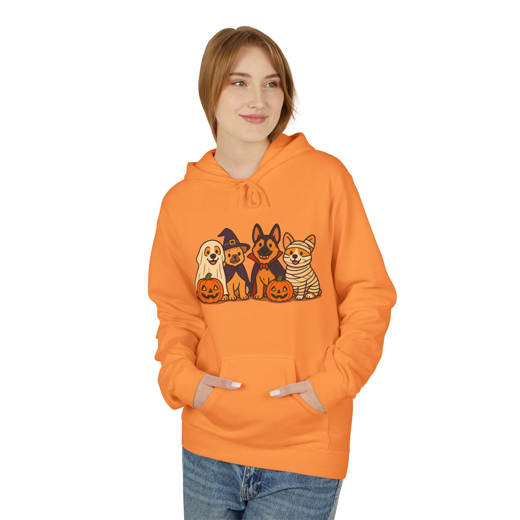 Halloween Pets Hoodie — Cute Dogs & Cat with Pumpkins