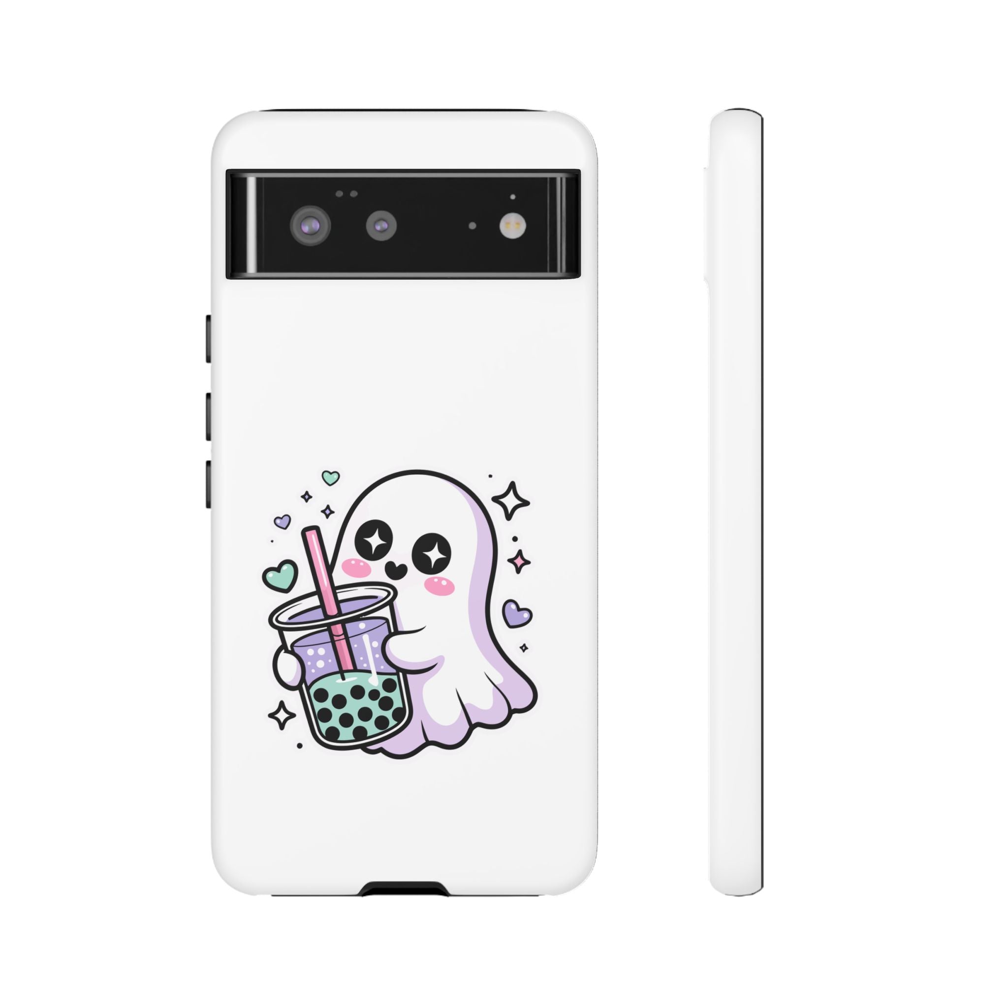 Cute Ghost Boba Phone Case – Kawaii Bubble Tea Ghost Cover | Spooky Cute Aesthetic Case