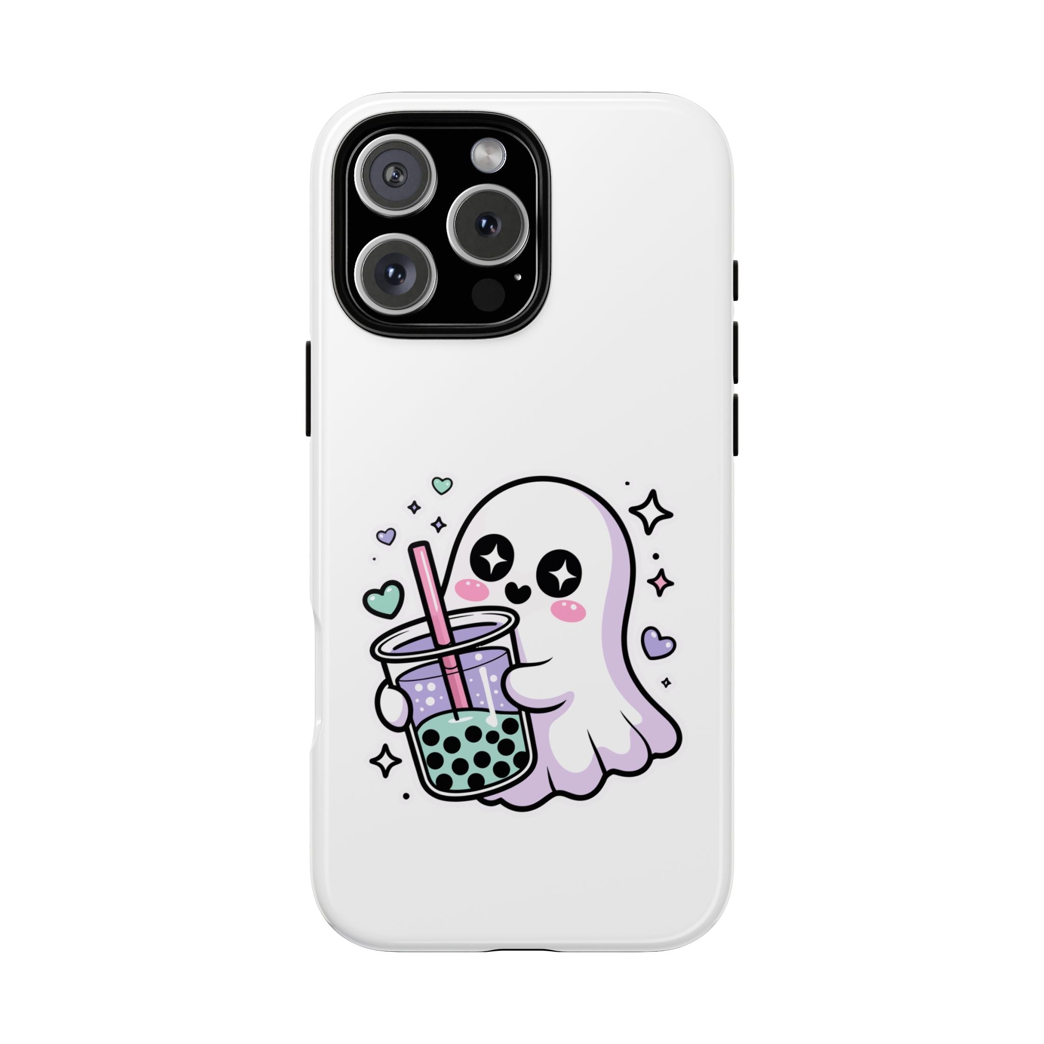 Cute Ghost Boba Phone Case – Kawaii Bubble Tea Ghost Cover | Spooky Cute Aesthetic Case