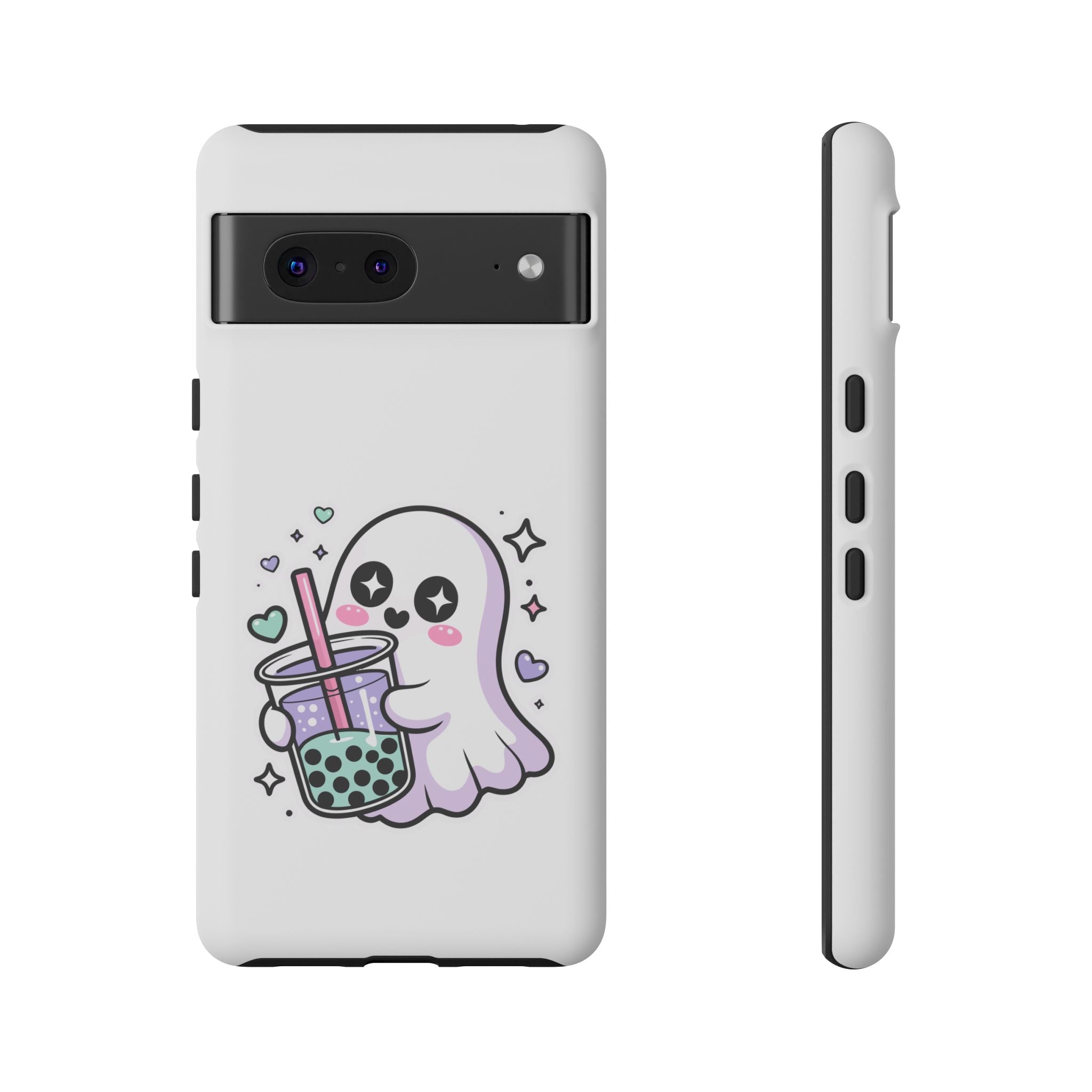 Cute Ghost Boba Phone Case – Kawaii Bubble Tea Ghost Cover | Spooky Cute Aesthetic Case