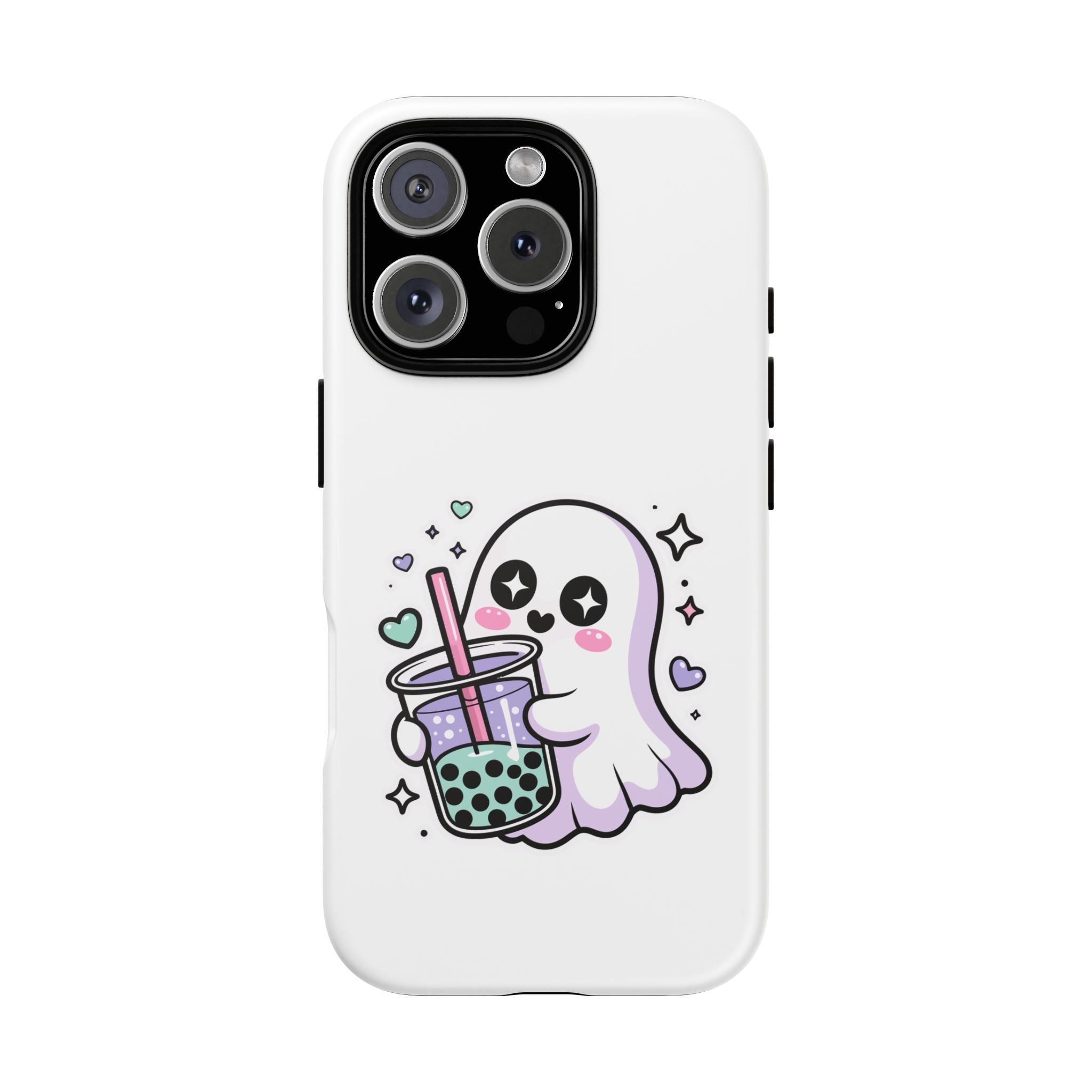 Cute Ghost Boba Phone Case – Kawaii Bubble Tea Ghost Cover | Spooky Cute Aesthetic Case