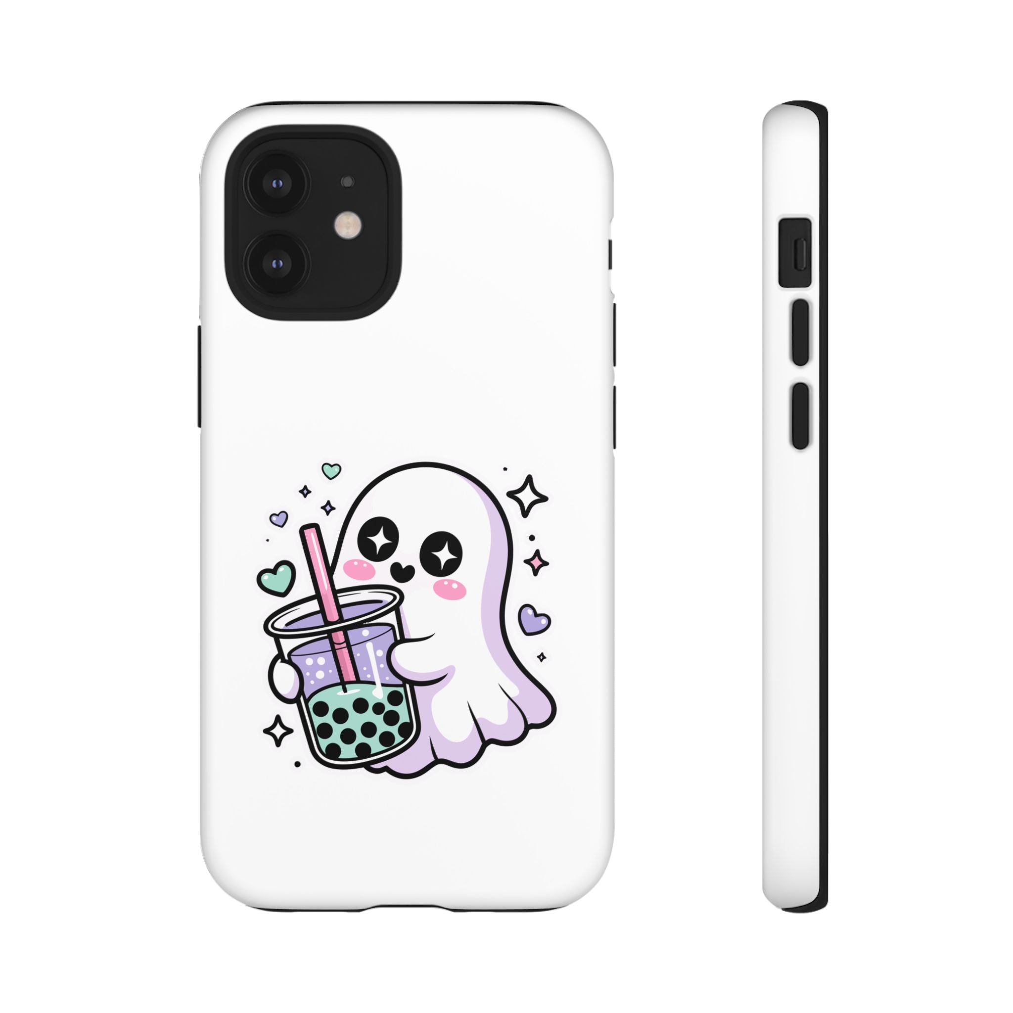 Cute Ghost Boba Phone Case – Kawaii Bubble Tea Ghost Cover | Spooky Cute Aesthetic Case