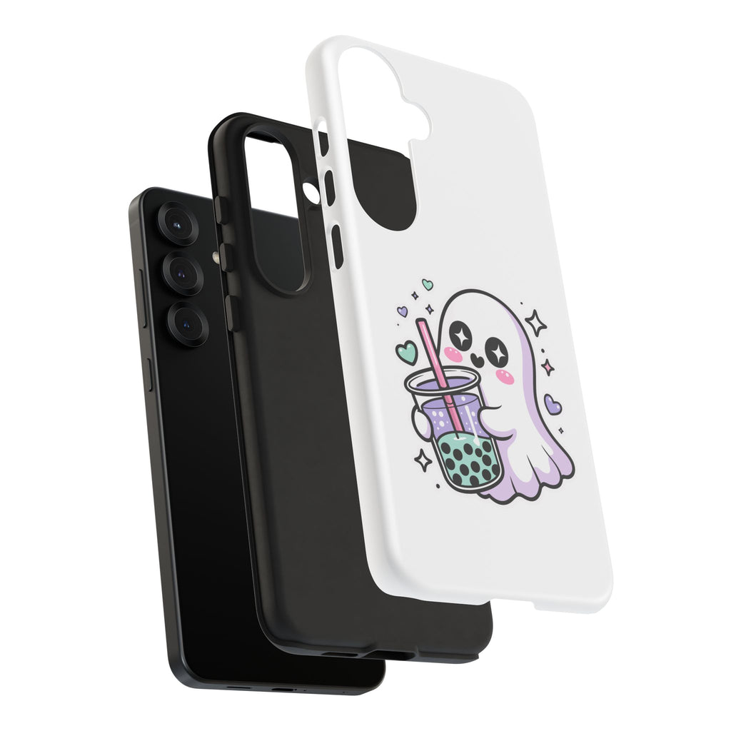 Cute Ghost Boba Phone Case – Kawaii Bubble Tea Ghost Cover | Spooky Cute Aesthetic Case