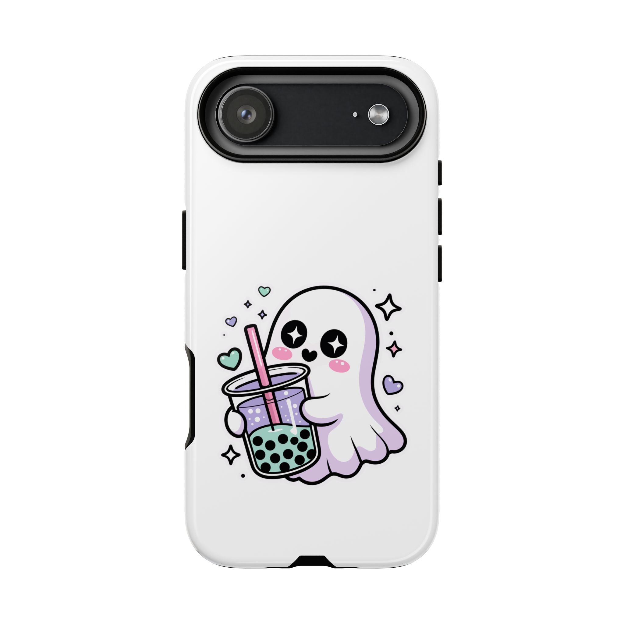 Cute Ghost Boba Phone Case – Kawaii Bubble Tea Ghost Cover | Spooky Cute Aesthetic Case