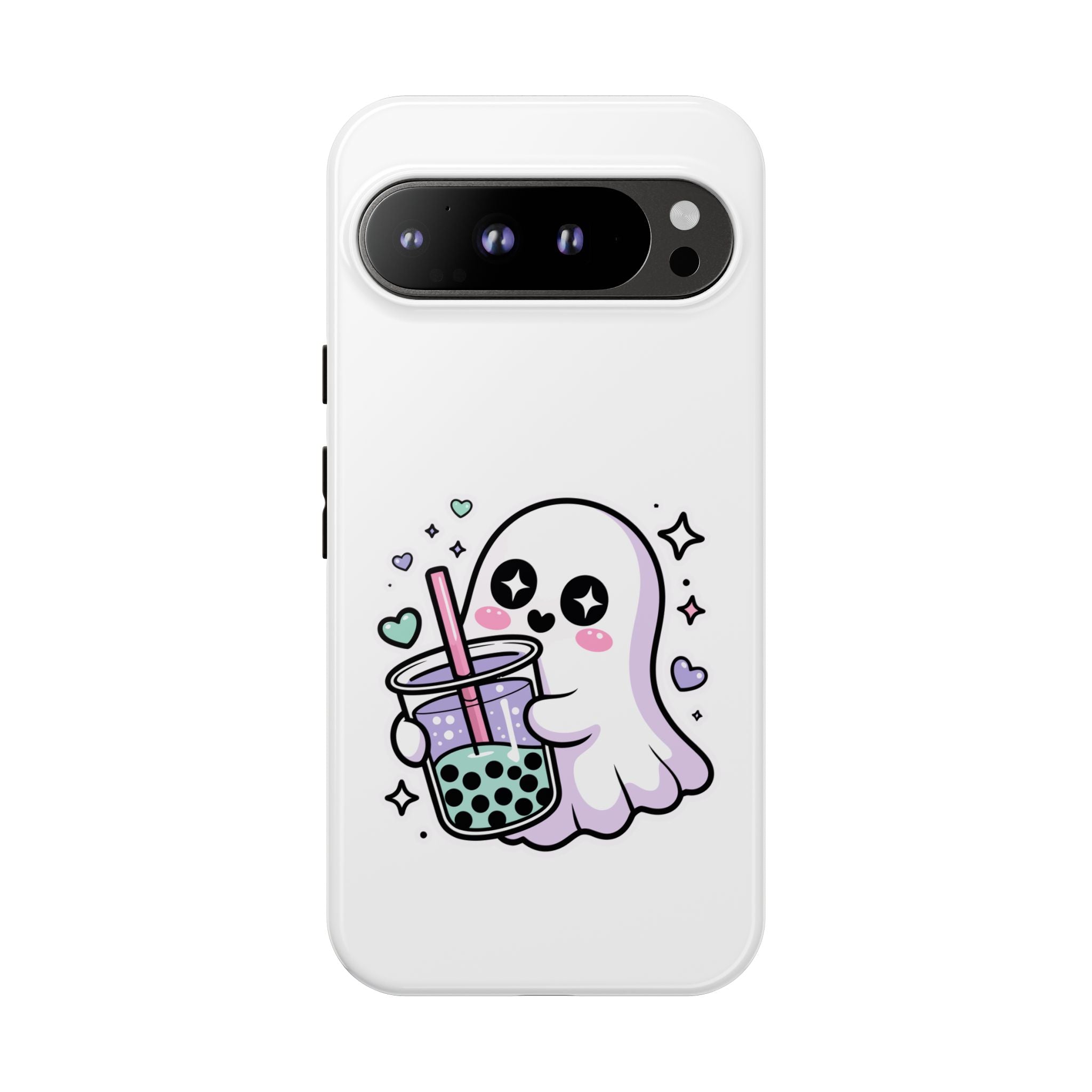 Cute Ghost Boba Phone Case – Kawaii Bubble Tea Ghost Cover | Spooky Cute Aesthetic Case