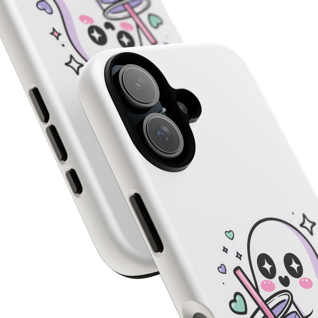 Cute Ghost Boba Phone Case – Kawaii Bubble Tea Ghost Cover | Spooky Cute Aesthetic Case