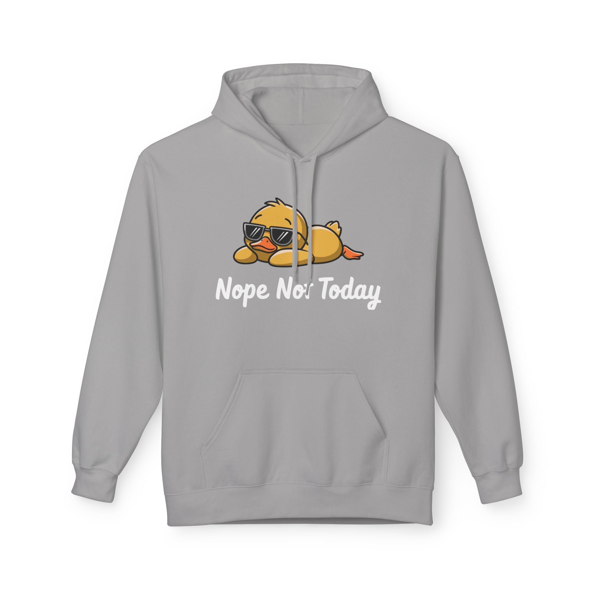 Funny Duck Graphic Hoodie – “Nope. Not Today.” Lazy Animal Meme wear | Cute Duck Illustration Hoodie | Aesthetic Streetwear