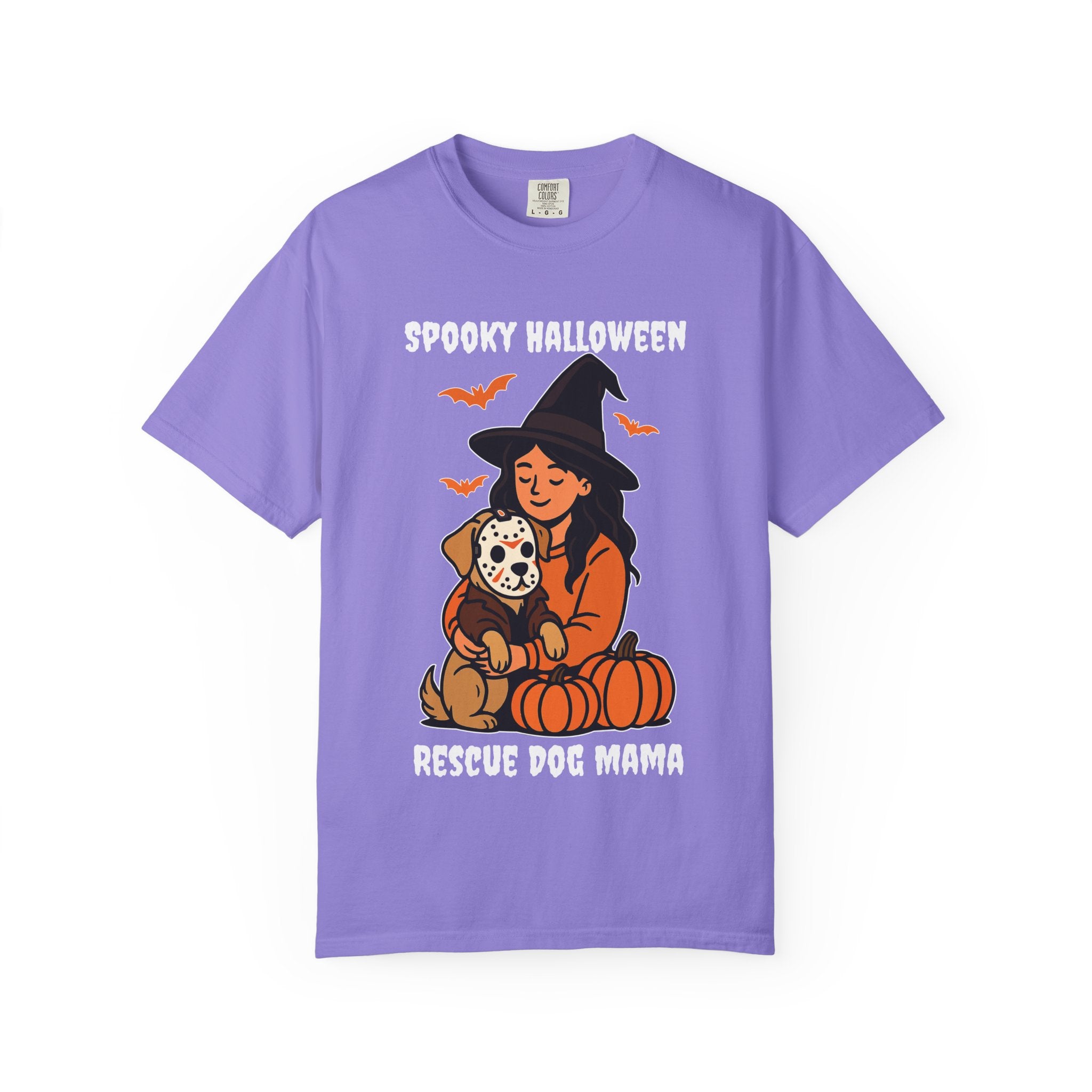 Spooky Rescue Dog Mom Shirt – Halloween Witch Dog Lover Tee | Funny Rescue Dog Mom Gift