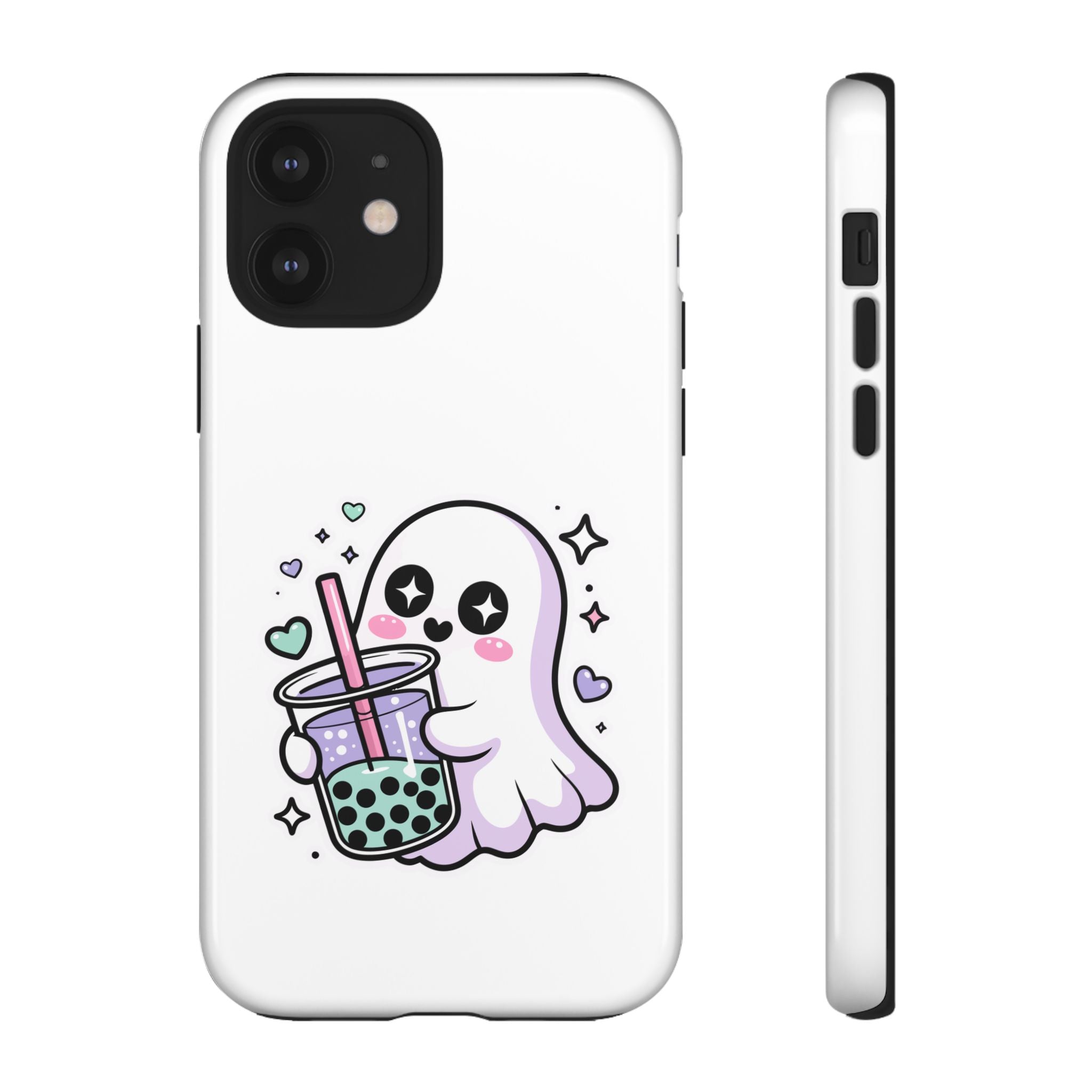Cute Ghost Boba Phone Case – Kawaii Bubble Tea Ghost Cover | Spooky Cute Aesthetic Case