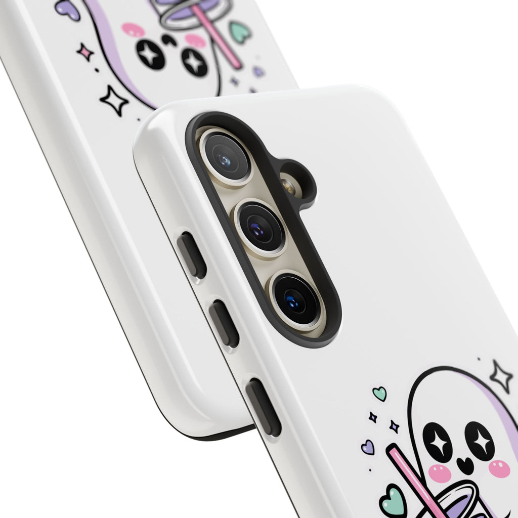 Cute Ghost Boba Phone Case – Kawaii Bubble Tea Ghost Cover | Spooky Cute Aesthetic Case
