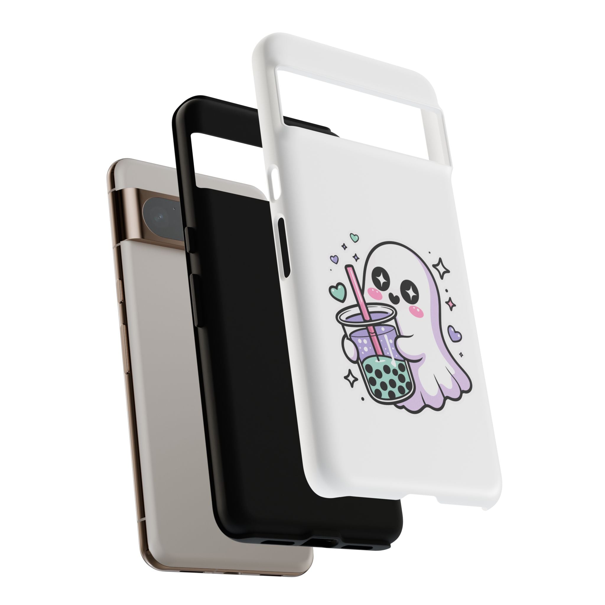 Cute Ghost Boba Phone Case – Kawaii Bubble Tea Ghost Cover | Spooky Cute Aesthetic Case