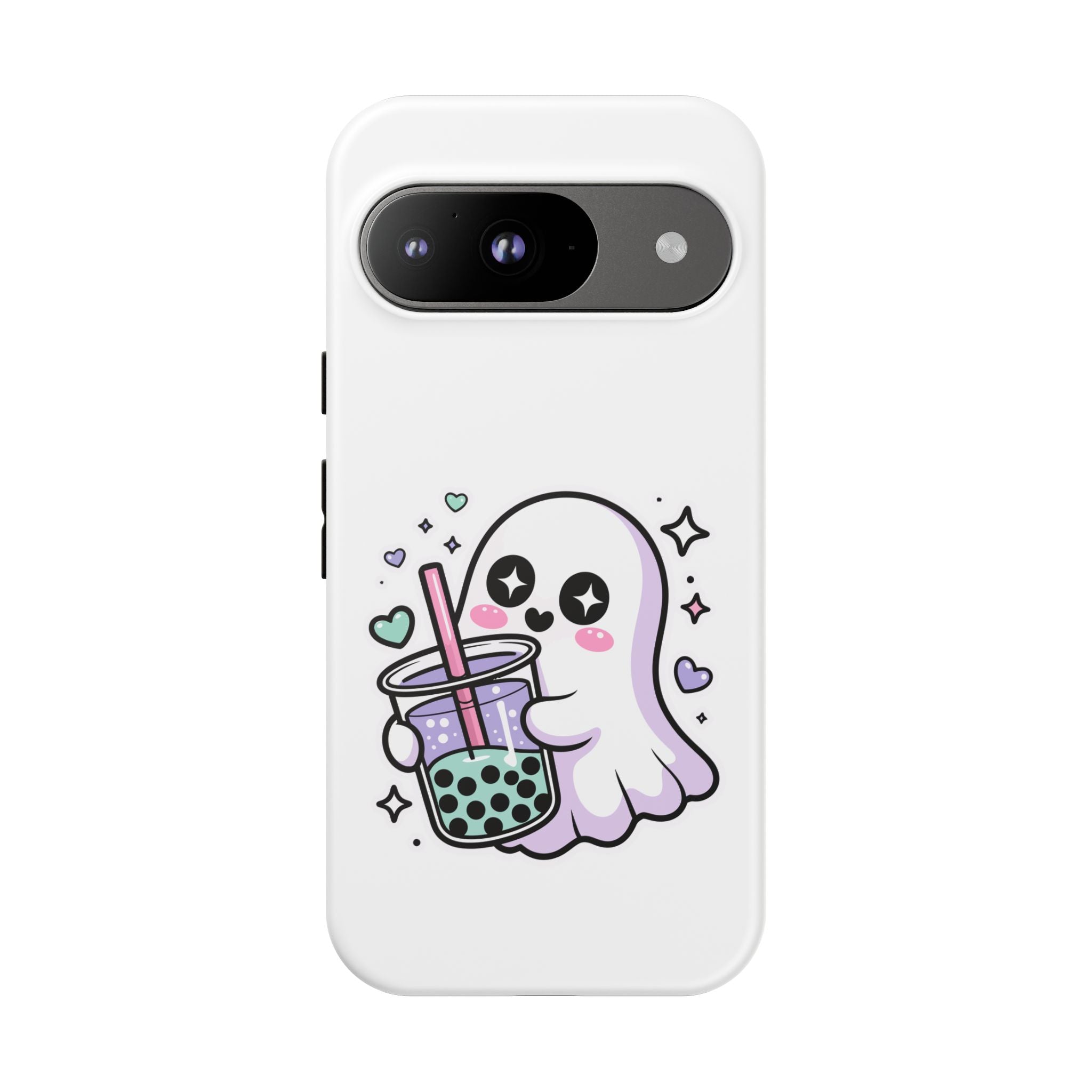 Cute Ghost Boba Phone Case – Kawaii Bubble Tea Ghost Cover | Spooky Cute Aesthetic Case