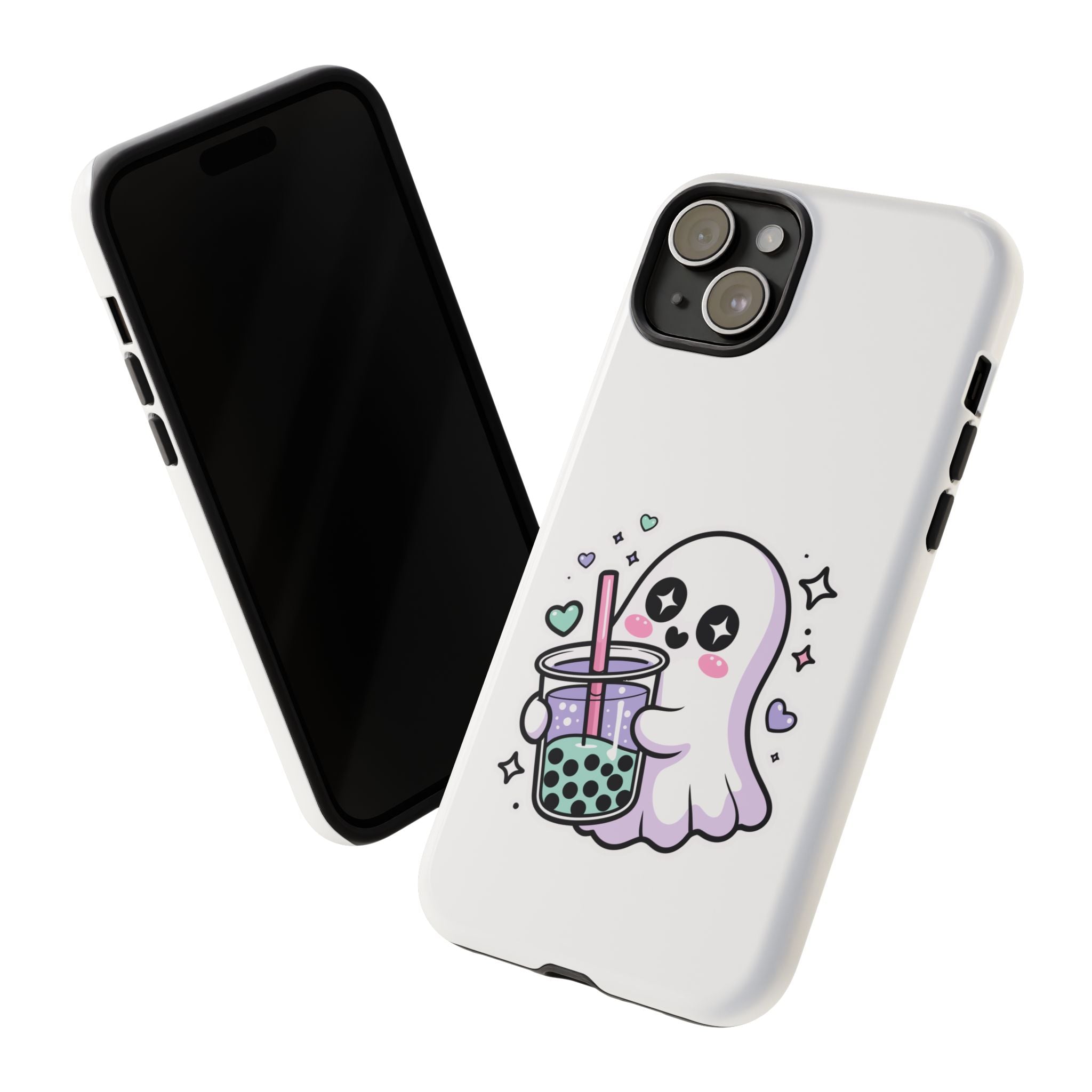 Cute Ghost Boba Phone Case – Kawaii Bubble Tea Ghost Cover | Spooky Cute Aesthetic Case