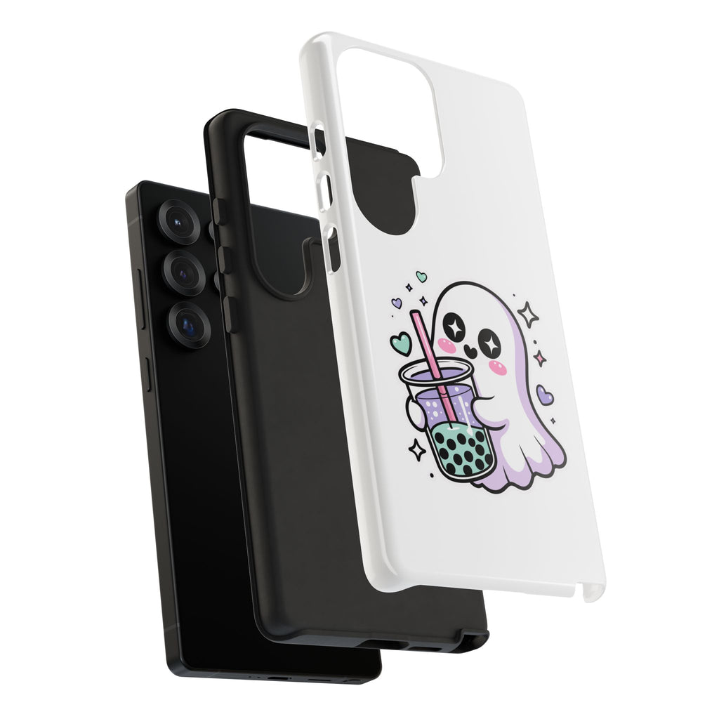 Cute Ghost Boba Phone Case – Kawaii Bubble Tea Ghost Cover | Spooky Cute Aesthetic Case