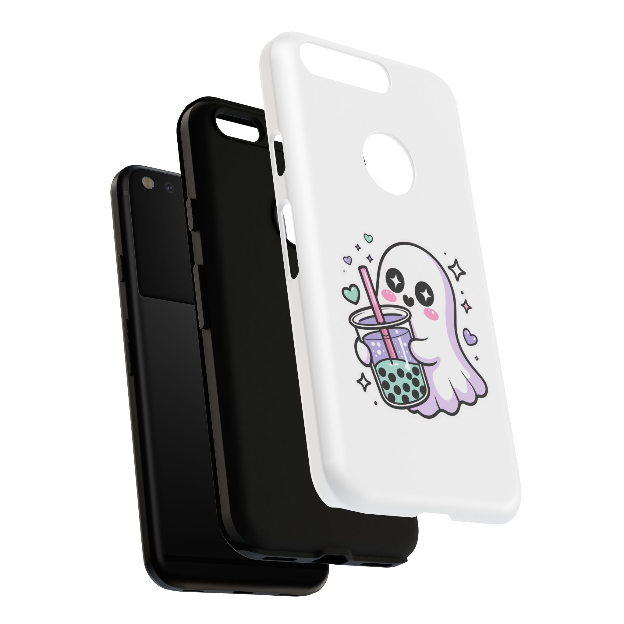 Cute Ghost Boba Phone Case – Kawaii Bubble Tea Ghost Cover | Spooky Cute Aesthetic Case