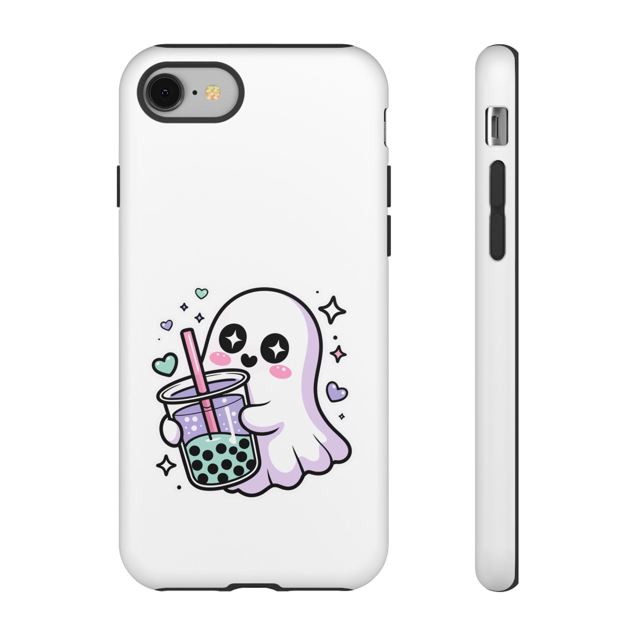 Cute Ghost Boba Phone Case – Kawaii Bubble Tea Ghost Cover | Spooky Cute Aesthetic Case