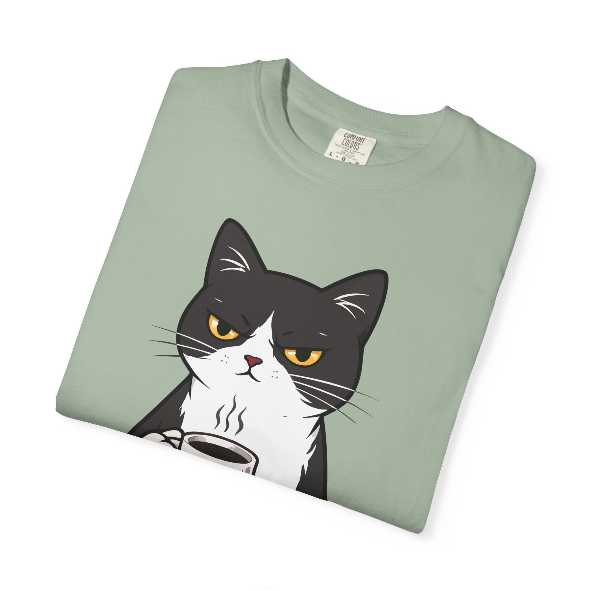 Funny Cat Coffee T-Shirt – “Coffee Because Murder Is Wrong” | Sarcastic Cat Lover Graphic Tee