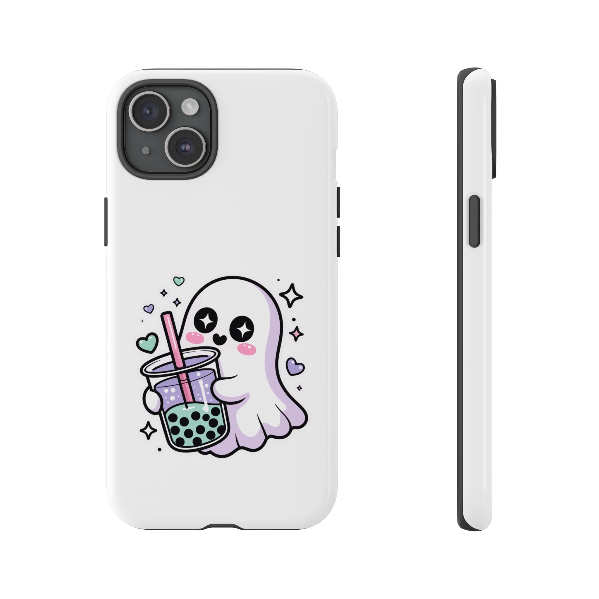 Cute Ghost Boba Phone Case – Kawaii Bubble Tea Ghost Cover | Spooky Cute Aesthetic Case