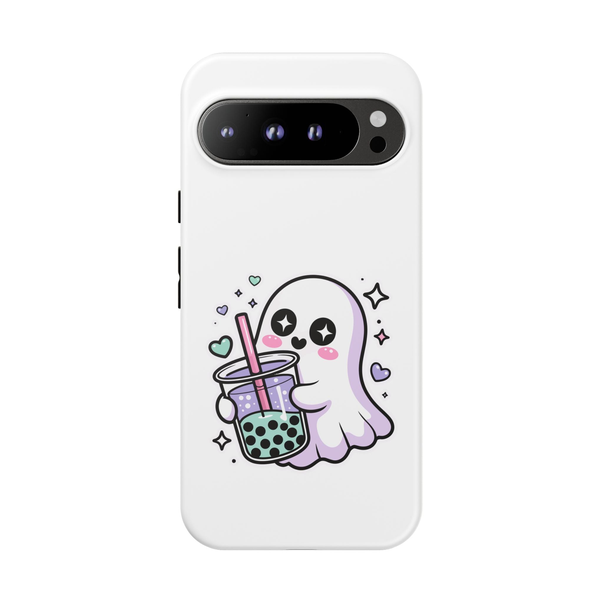 Cute Ghost Boba Phone Case – Kawaii Bubble Tea Ghost Cover | Spooky Cute Aesthetic Case