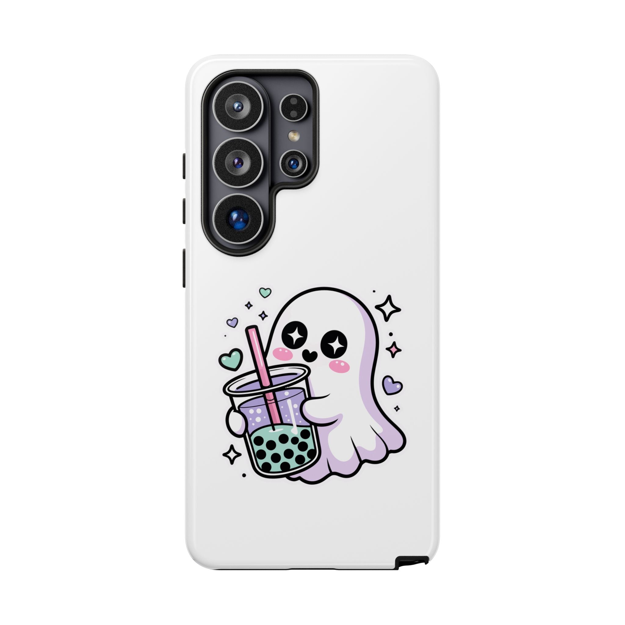 Cute Ghost Boba Phone Case – Kawaii Bubble Tea Ghost Cover | Spooky Cute Aesthetic Case