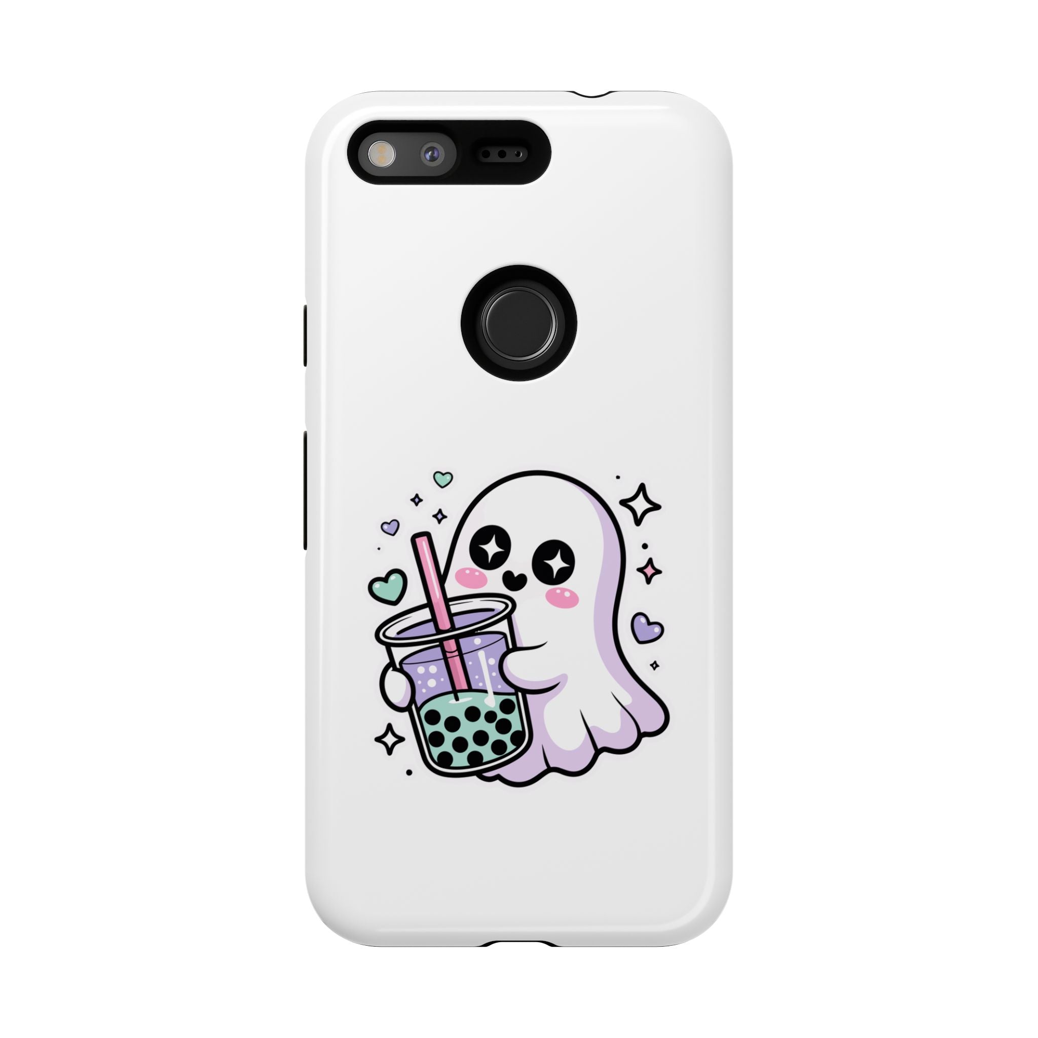 Cute Ghost Boba Phone Case – Kawaii Bubble Tea Ghost Cover | Spooky Cute Aesthetic Case