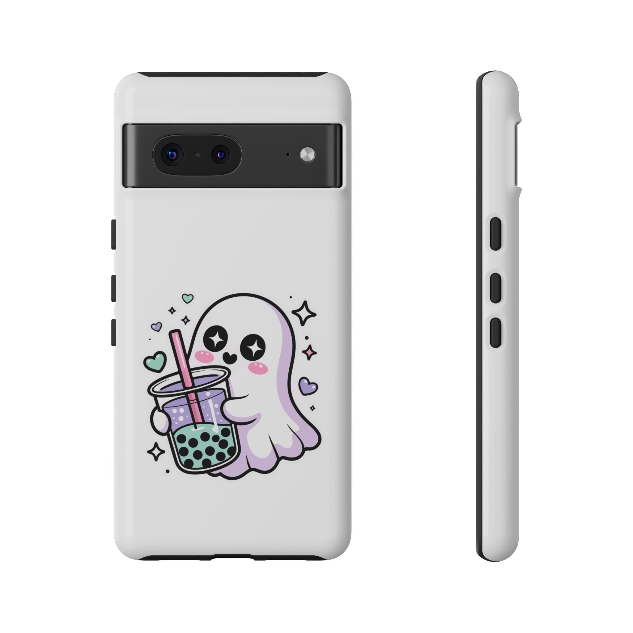 Cute Ghost Boba Phone Case – Kawaii Bubble Tea Ghost Cover | Spooky Cute Aesthetic Case