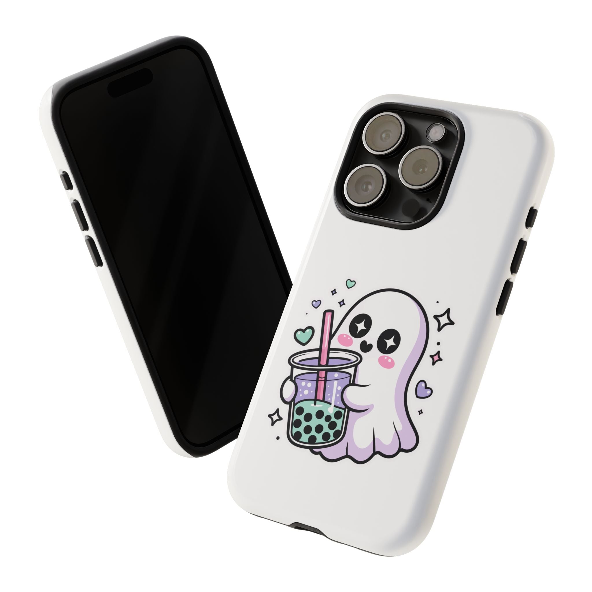 Cute Ghost Boba Phone Case – Kawaii Bubble Tea Ghost Cover | Spooky Cute Aesthetic Case