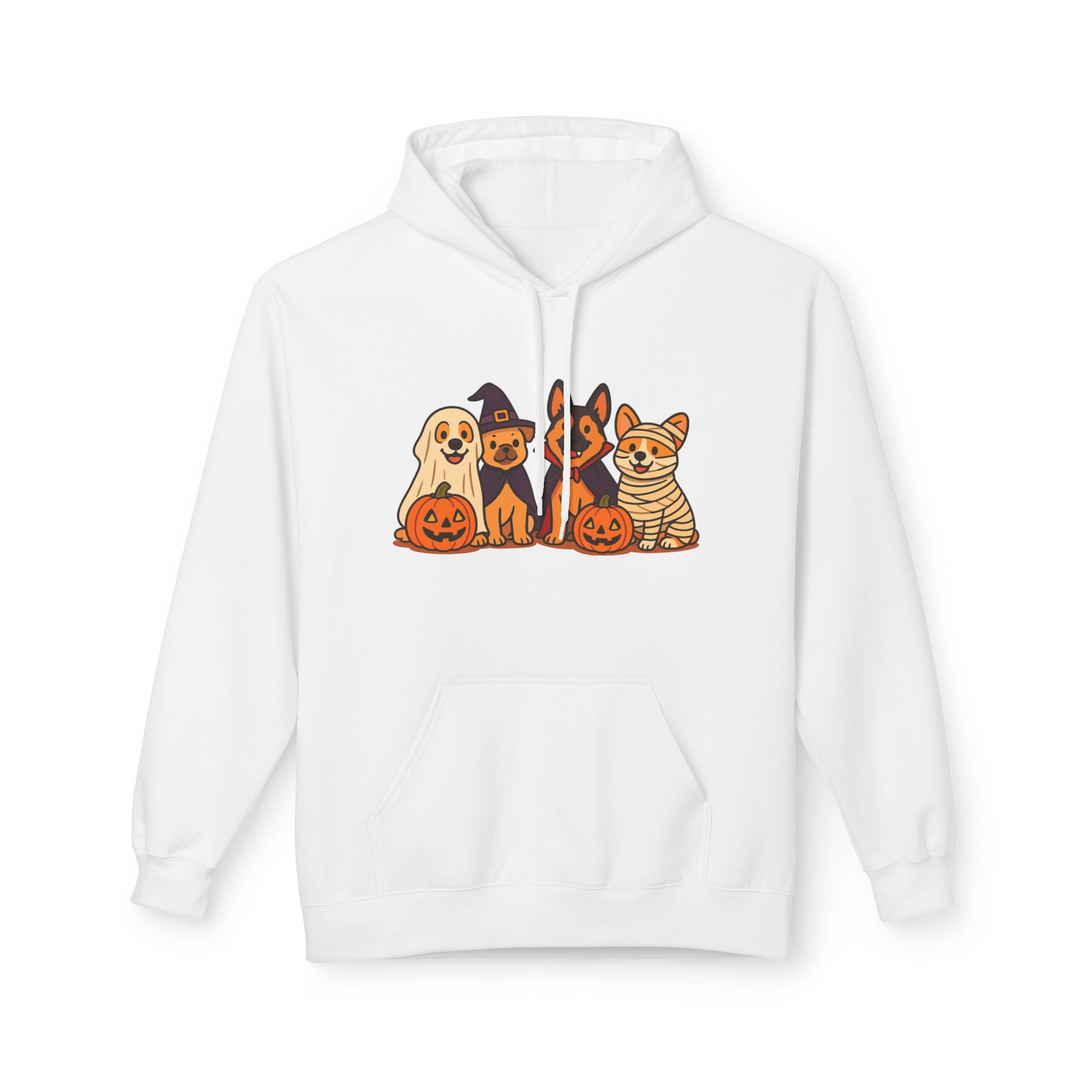 Halloween Pets Hoodie — Cute Dogs & Cat with Pumpkins