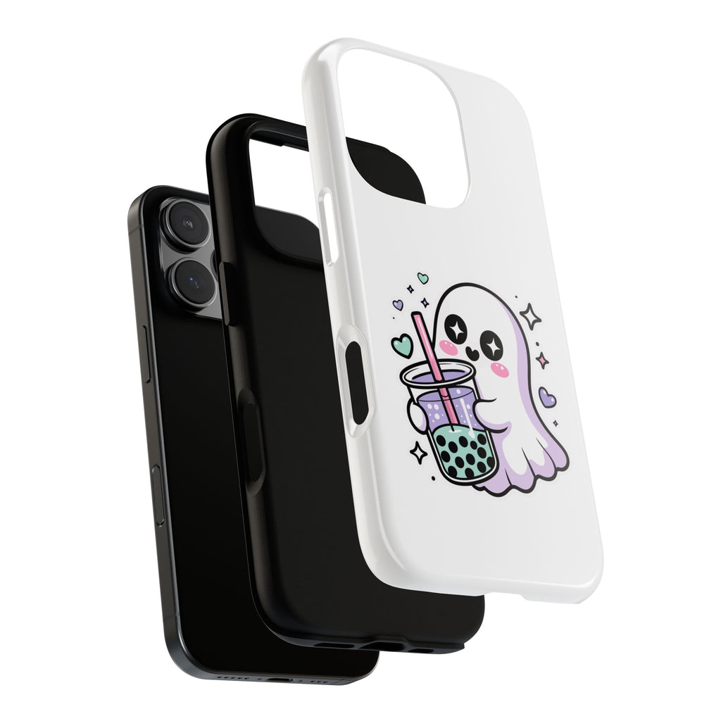Cute Ghost Boba Phone Case – Kawaii Bubble Tea Ghost Cover | Spooky Cute Aesthetic Case
