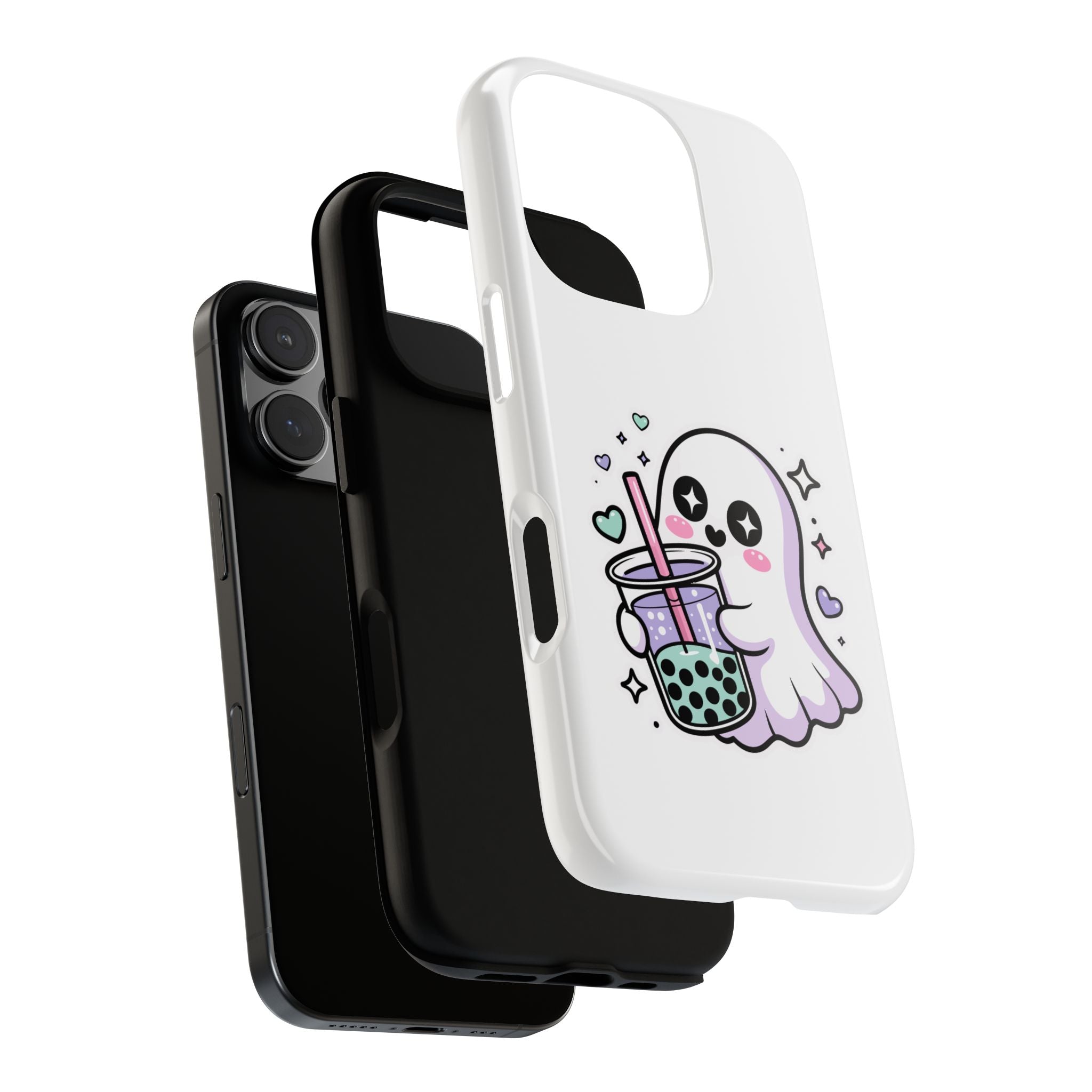 Cute Ghost Boba Phone Case – Kawaii Bubble Tea Ghost Cover | Spooky Cute Aesthetic Case