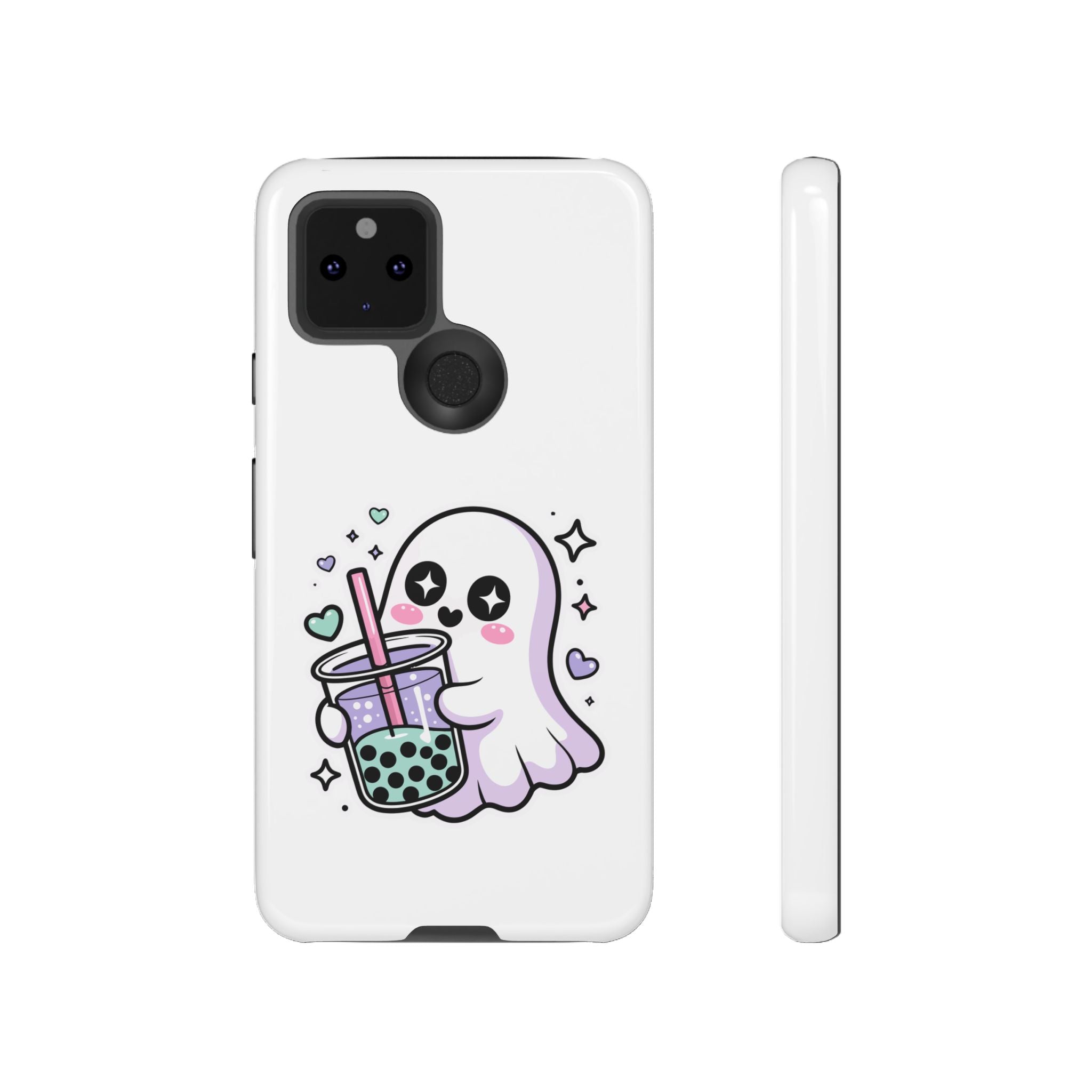 Cute Ghost Boba Phone Case – Kawaii Bubble Tea Ghost Cover | Spooky Cute Aesthetic Case