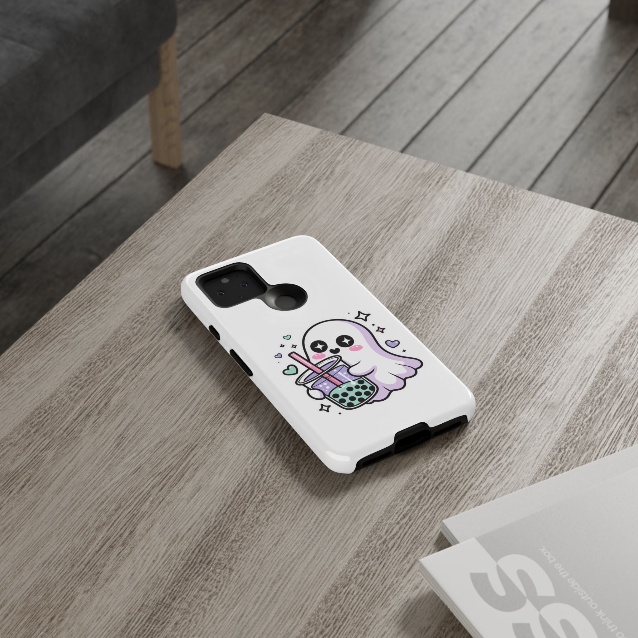 Cute Ghost Boba Phone Case – Kawaii Bubble Tea Ghost Cover | Spooky Cute Aesthetic Case