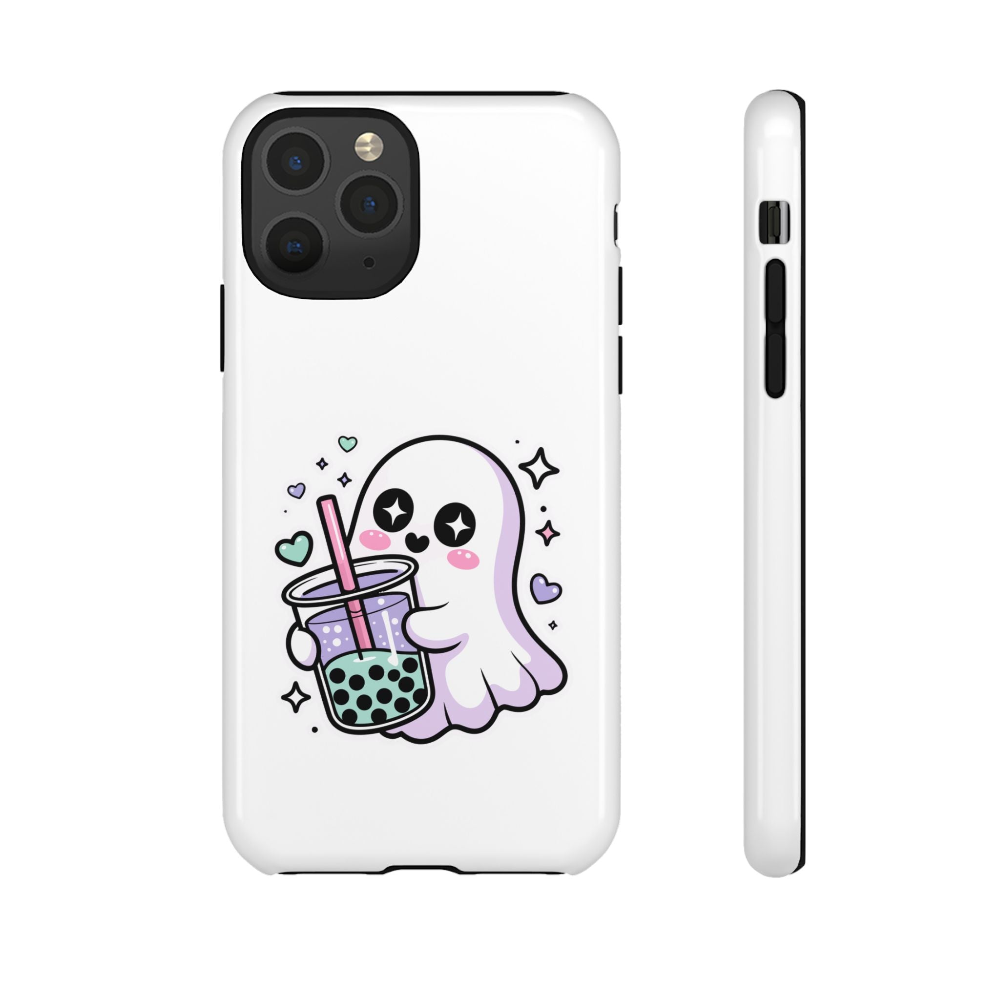Cute Ghost Boba Phone Case – Kawaii Bubble Tea Ghost Cover | Spooky Cute Aesthetic Case