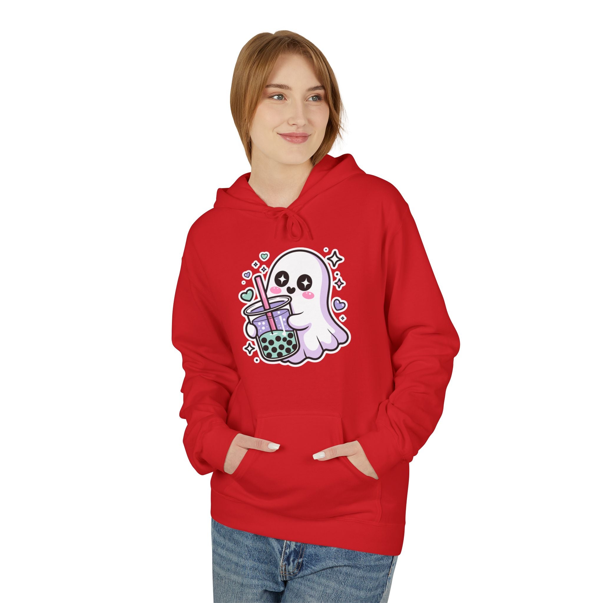 Cute Ghost Boba Tea Hoodie – Kawaii Ghost Bubble Tea Hoodie | Funny Spooky Cute Graphic Hoodie