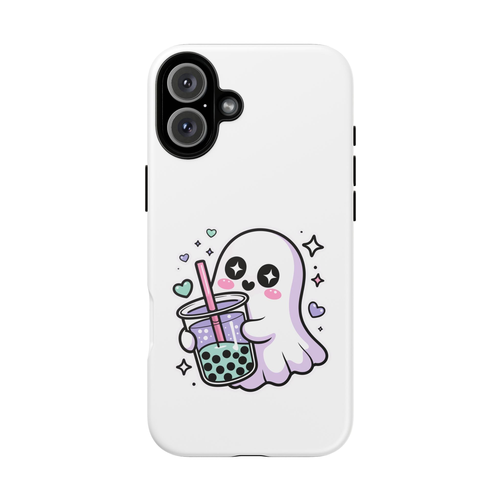 Cute Ghost Boba Phone Case – Kawaii Bubble Tea Ghost Cover | Spooky Cute Aesthetic Case