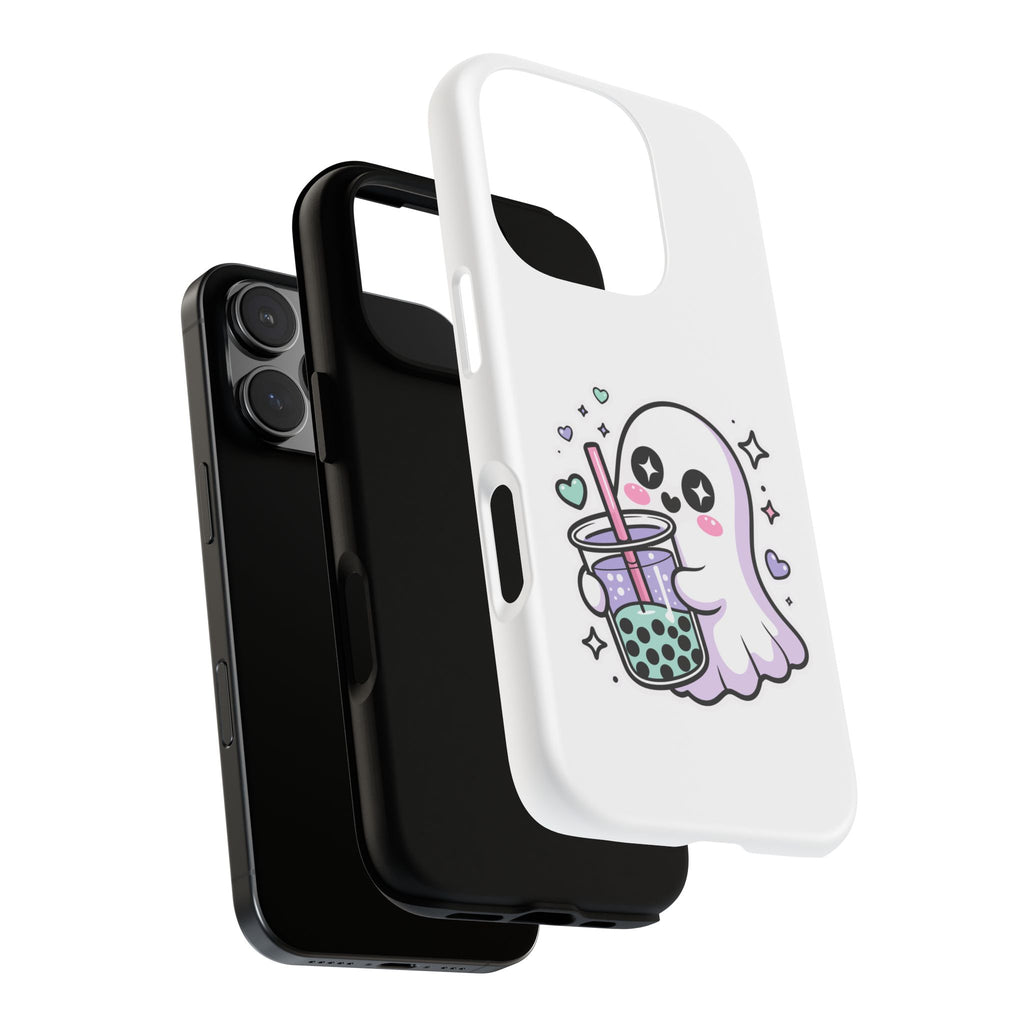Cute Ghost Boba Phone Case – Kawaii Bubble Tea Ghost Cover | Spooky Cute Aesthetic Case