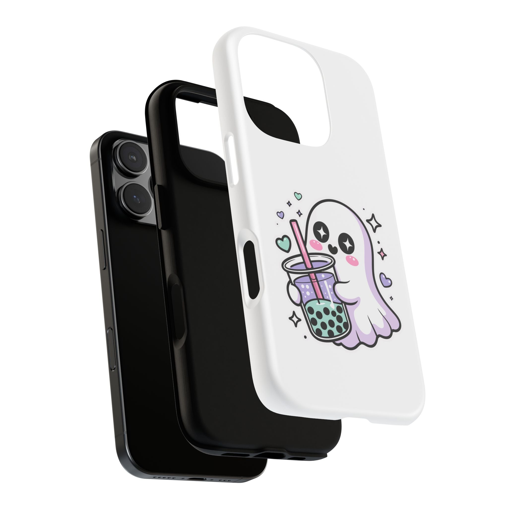Cute Ghost Boba Phone Case – Kawaii Bubble Tea Ghost Cover | Spooky Cute Aesthetic Case