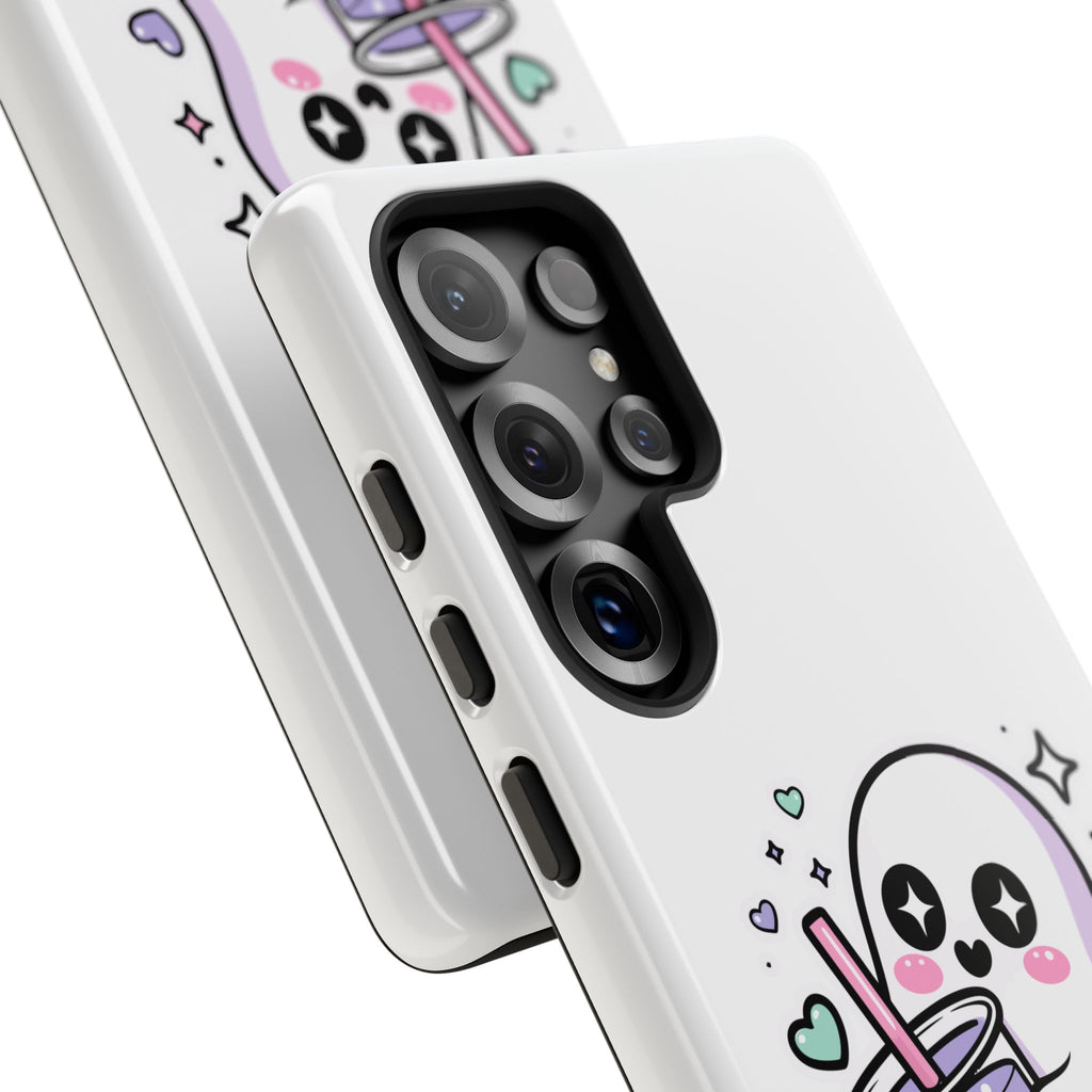 Cute Ghost Boba Phone Case – Kawaii Bubble Tea Ghost Cover | Spooky Cute Aesthetic Case