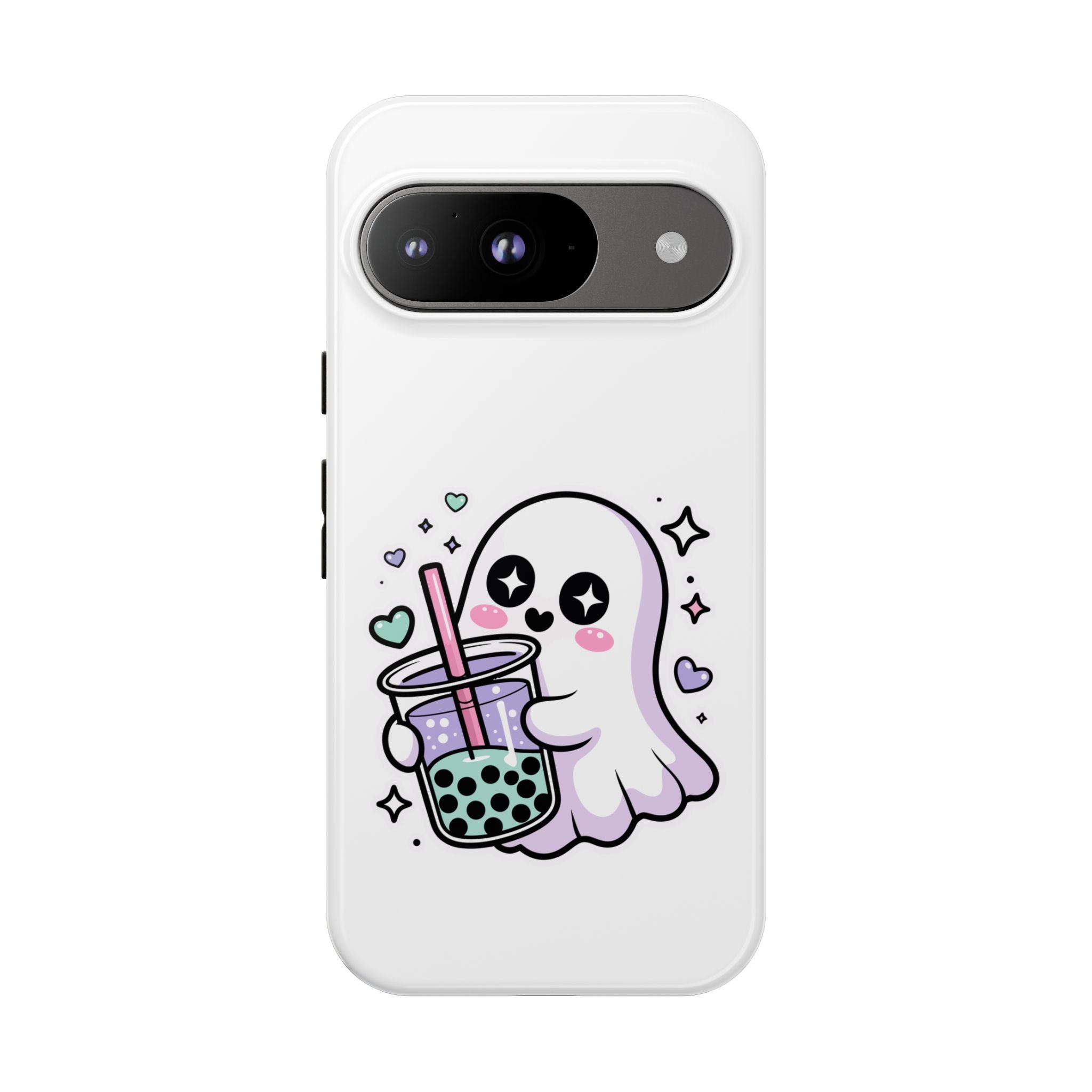 Cute Ghost Boba Phone Case – Kawaii Bubble Tea Ghost Cover | Spooky Cute Aesthetic Case